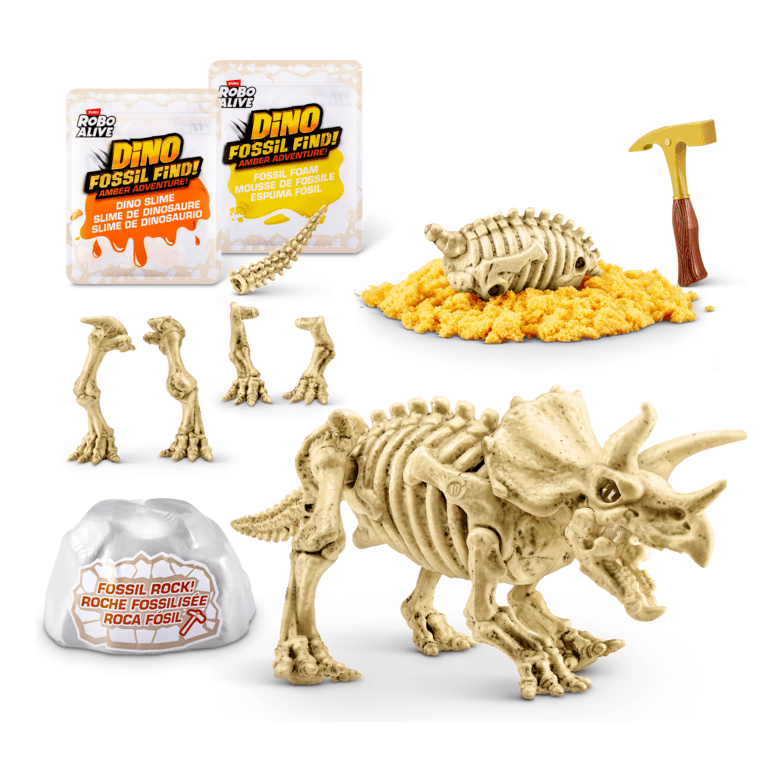 Robo Alive Dino Fossil Find Amber Adventure Playset