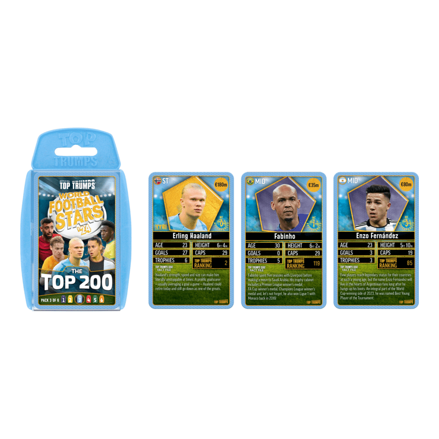Top Trumps World Football Stars Top 200 Pack 3 Card Game