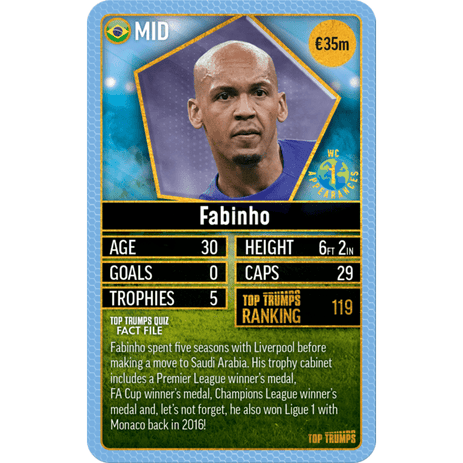 Top Trumps World Football Stars Top 200 Pack 3 Card Game