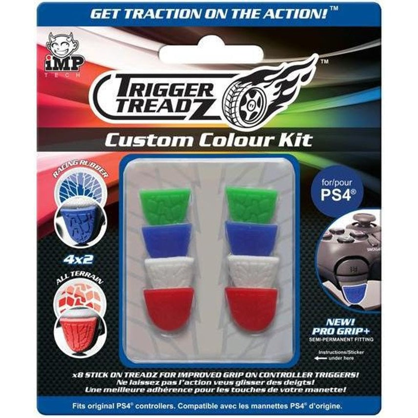 iMP Tech Trigger Treadz Custom Colour Kit for PS4 Controllers (8 Pack)