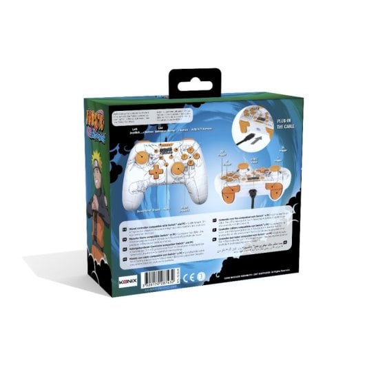 Konix Naruto Shippuden Kakashi White Wired Controller for Nintendo Switch & PC