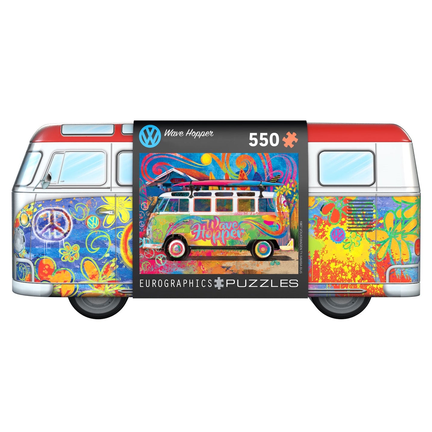 Eurographics VW Bus / Collectable Tin 'Wave Hopper 550 Piece Smart Cut Jigsaw Puzzle