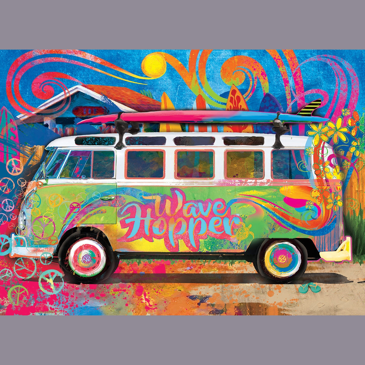Eurographics VW Bus / Collectable Tin 'Wave Hopper 550 Piece Smart Cut Jigsaw Puzzle