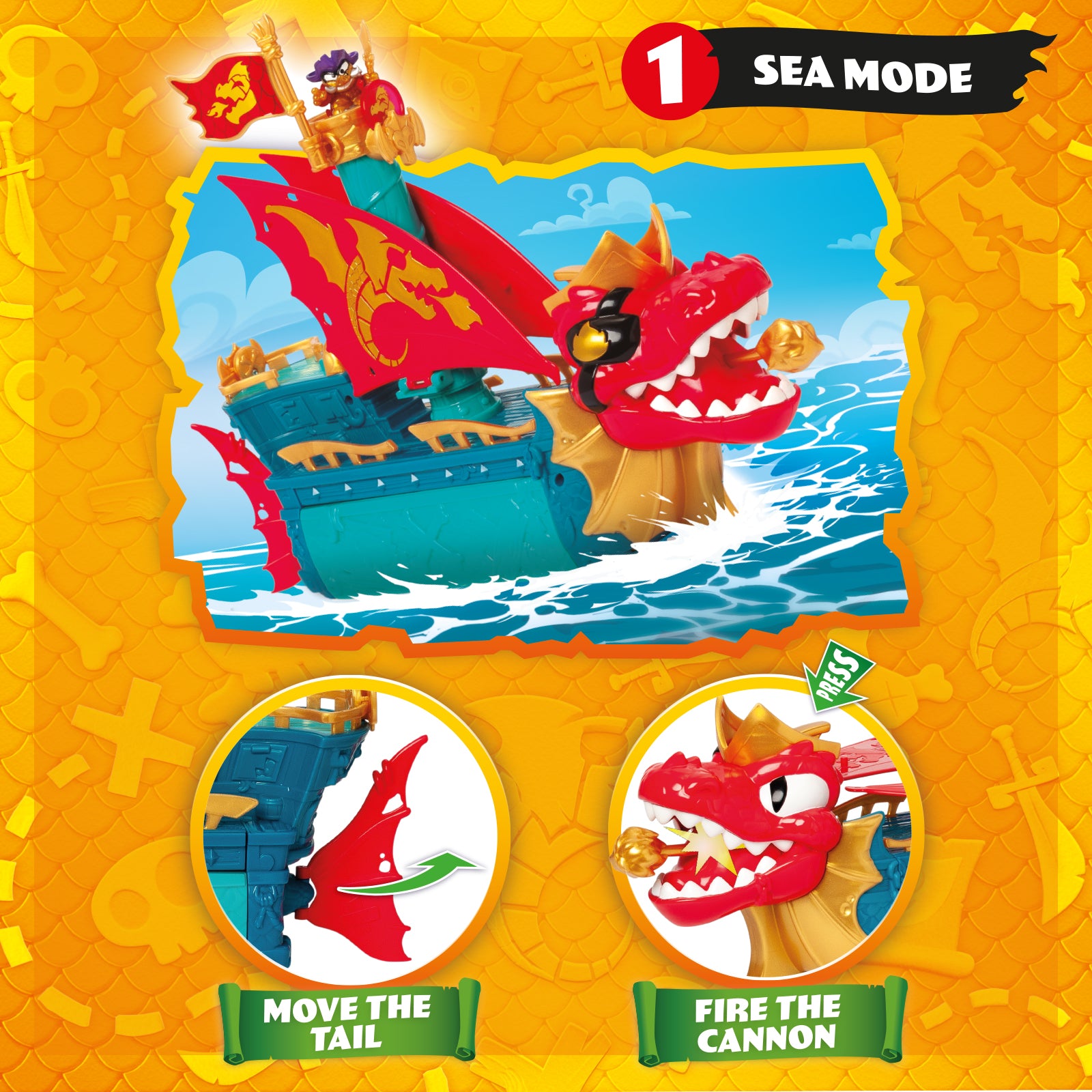 Piratix Dragon Ship 3-in-1 Pirate Playset