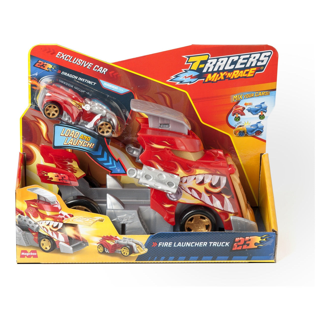 T-Racers Mix 'N Race Fire Launcher Truck with Exclusive Vehicle