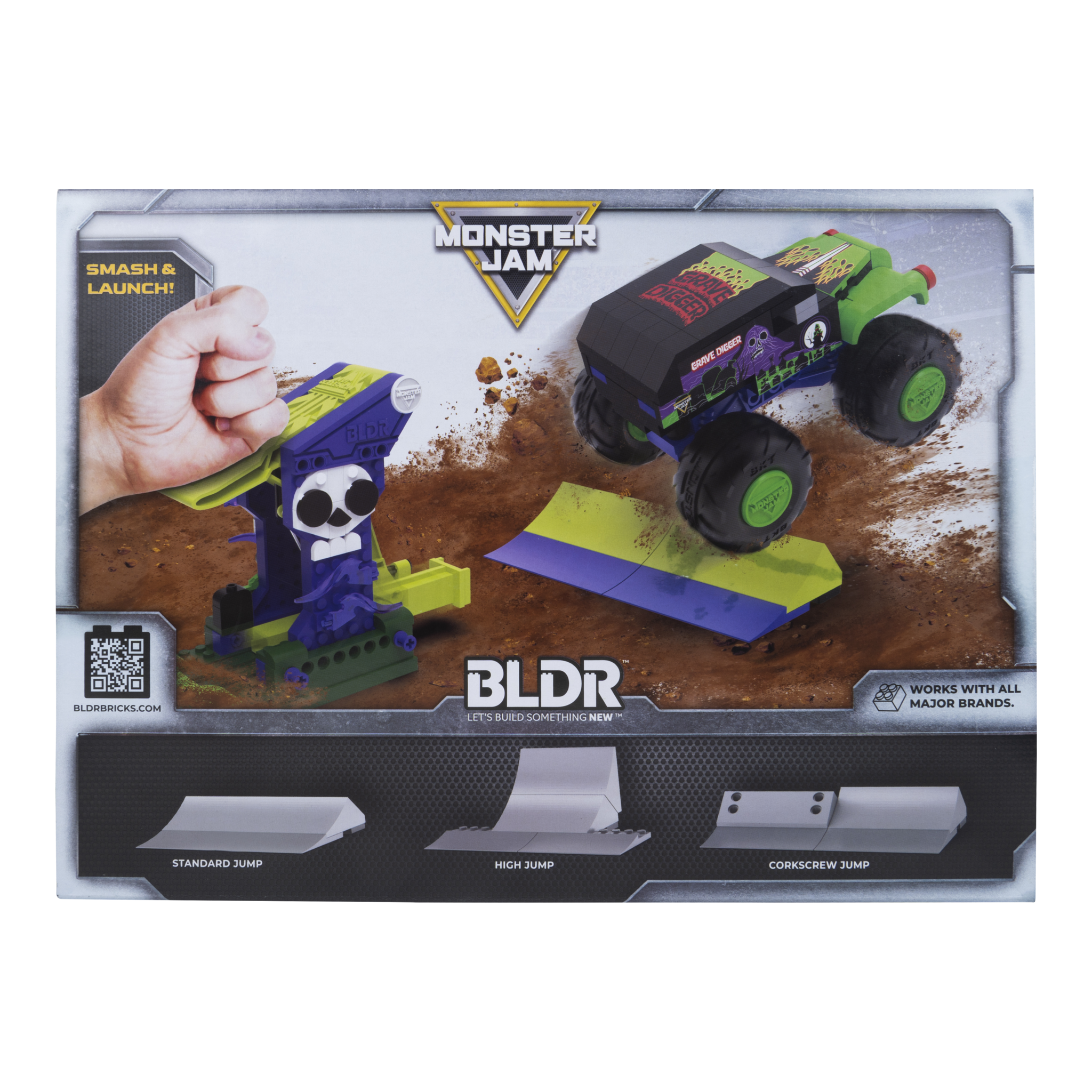 BLDR Monster Jam Grave Digger Launch & Build Set – 166 Pieces