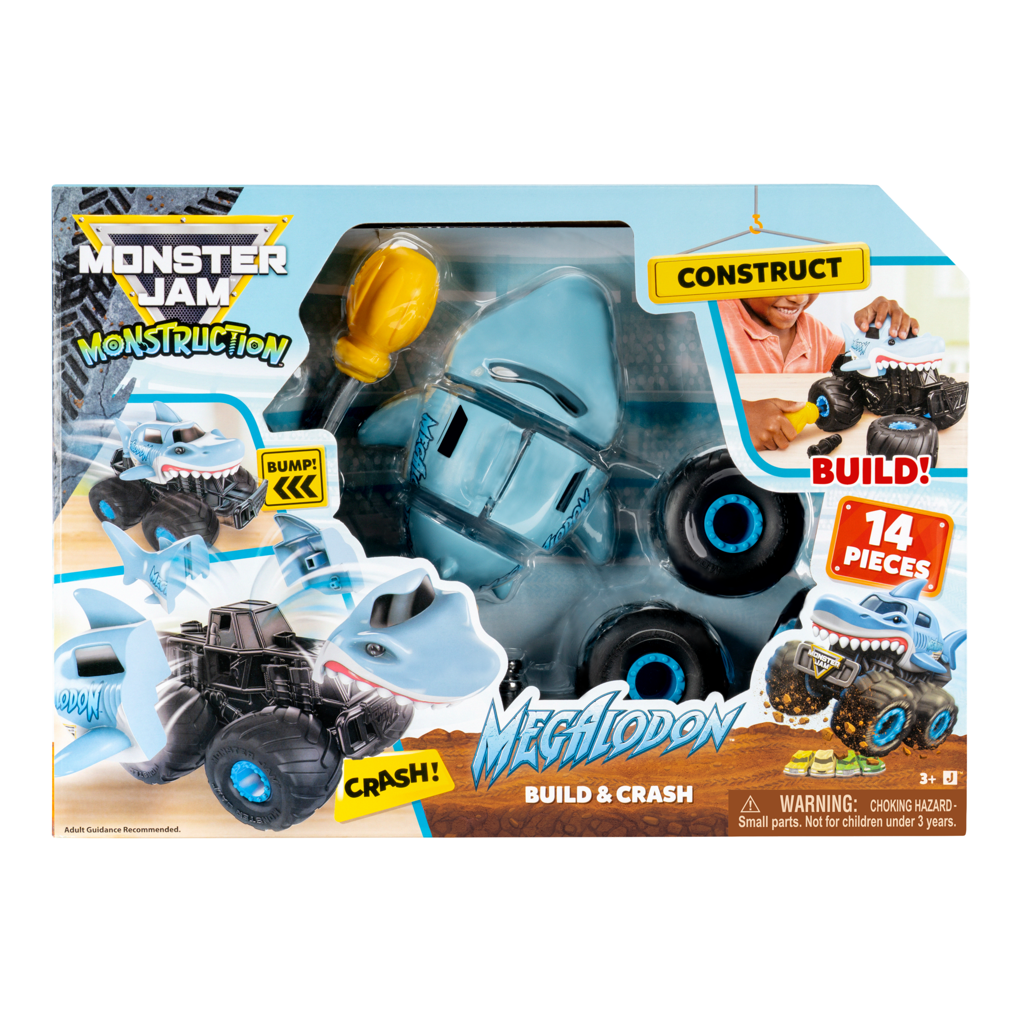 Monster Jam Monstruction Build & Crash Megalodon 8-Inch Truck