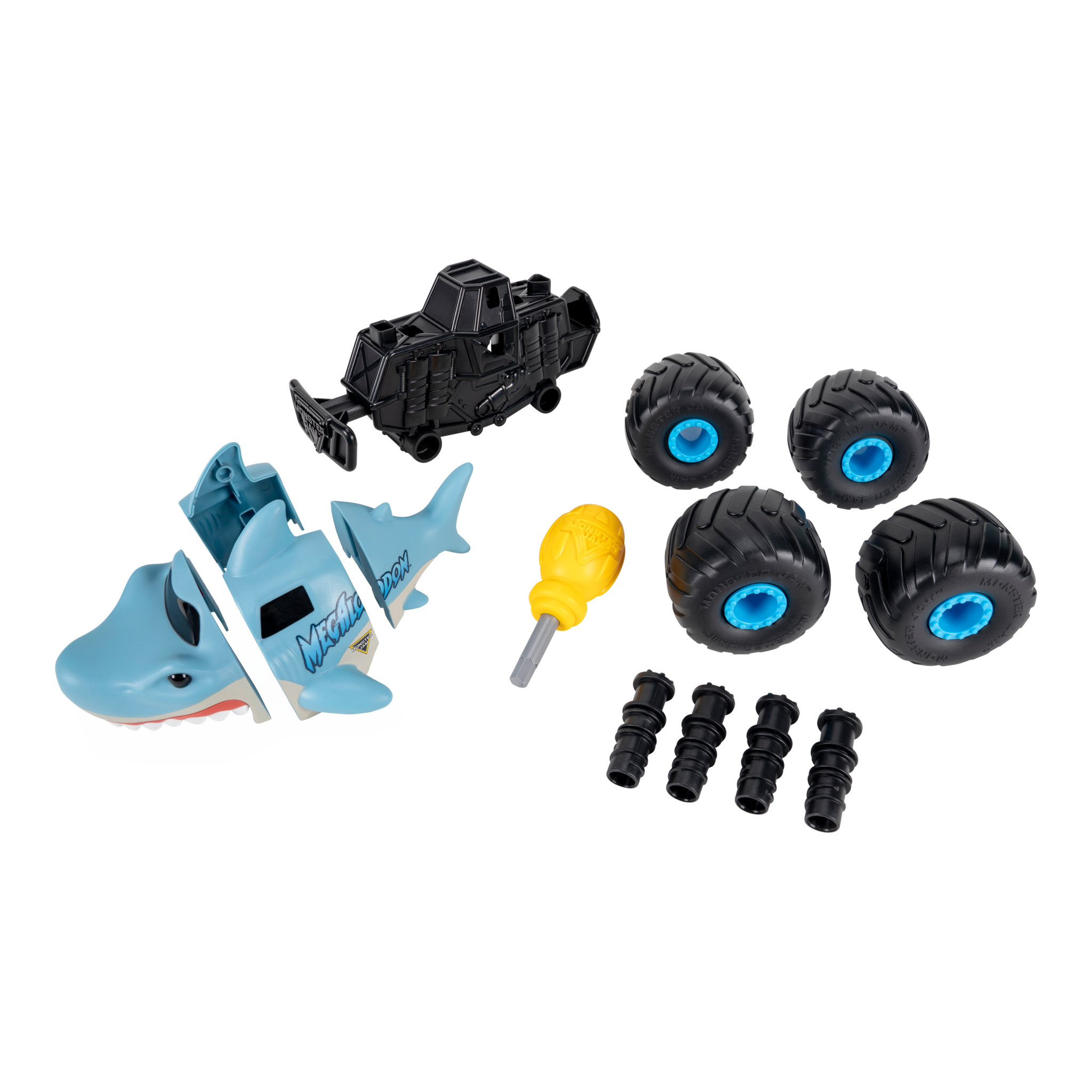 Monster Jam Monstruction Build & Crash Megalodon 8-Inch Truck