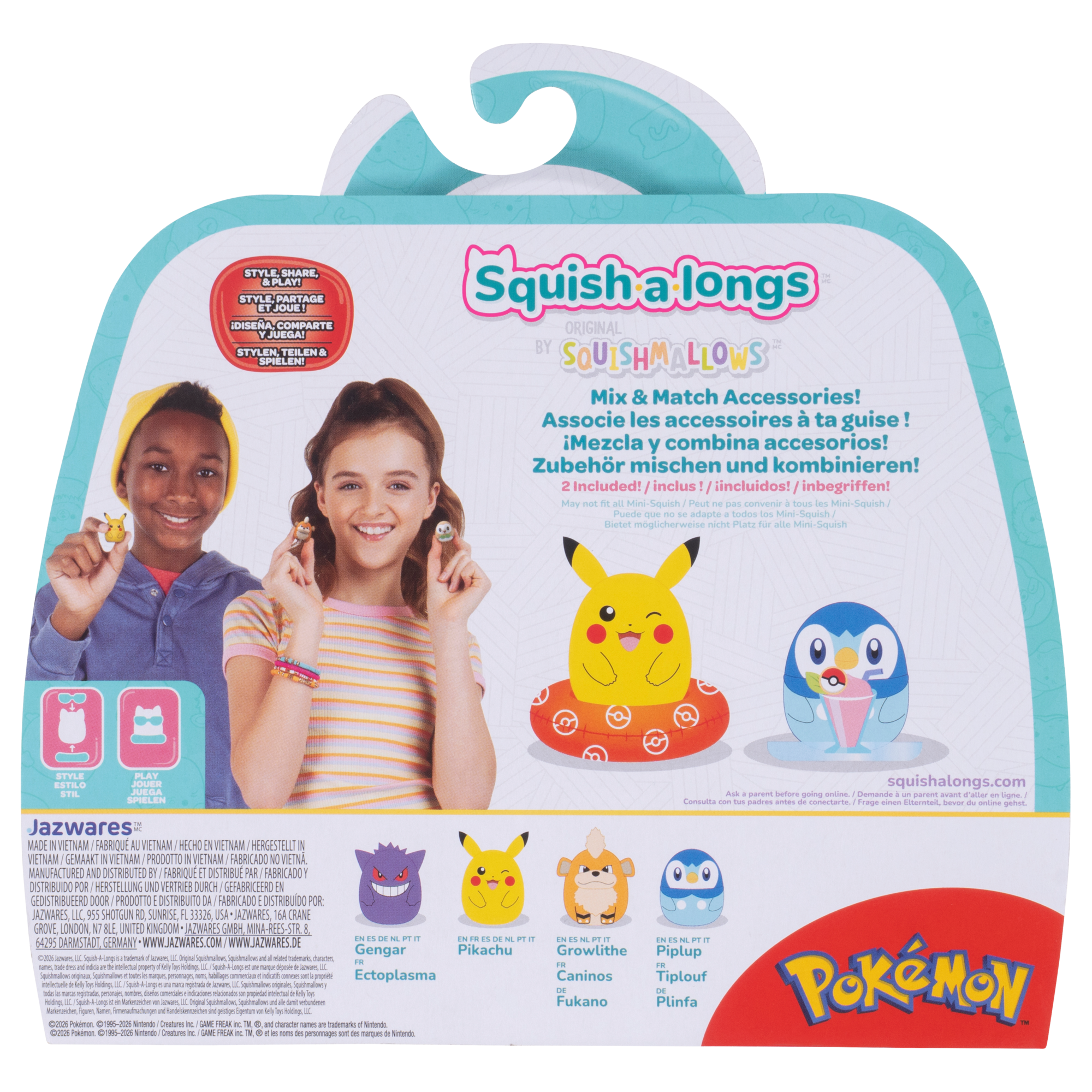 Squishmallows Pokémon Squish-a-longs Mini-Squish 4-Pack Style 2 Wave 2