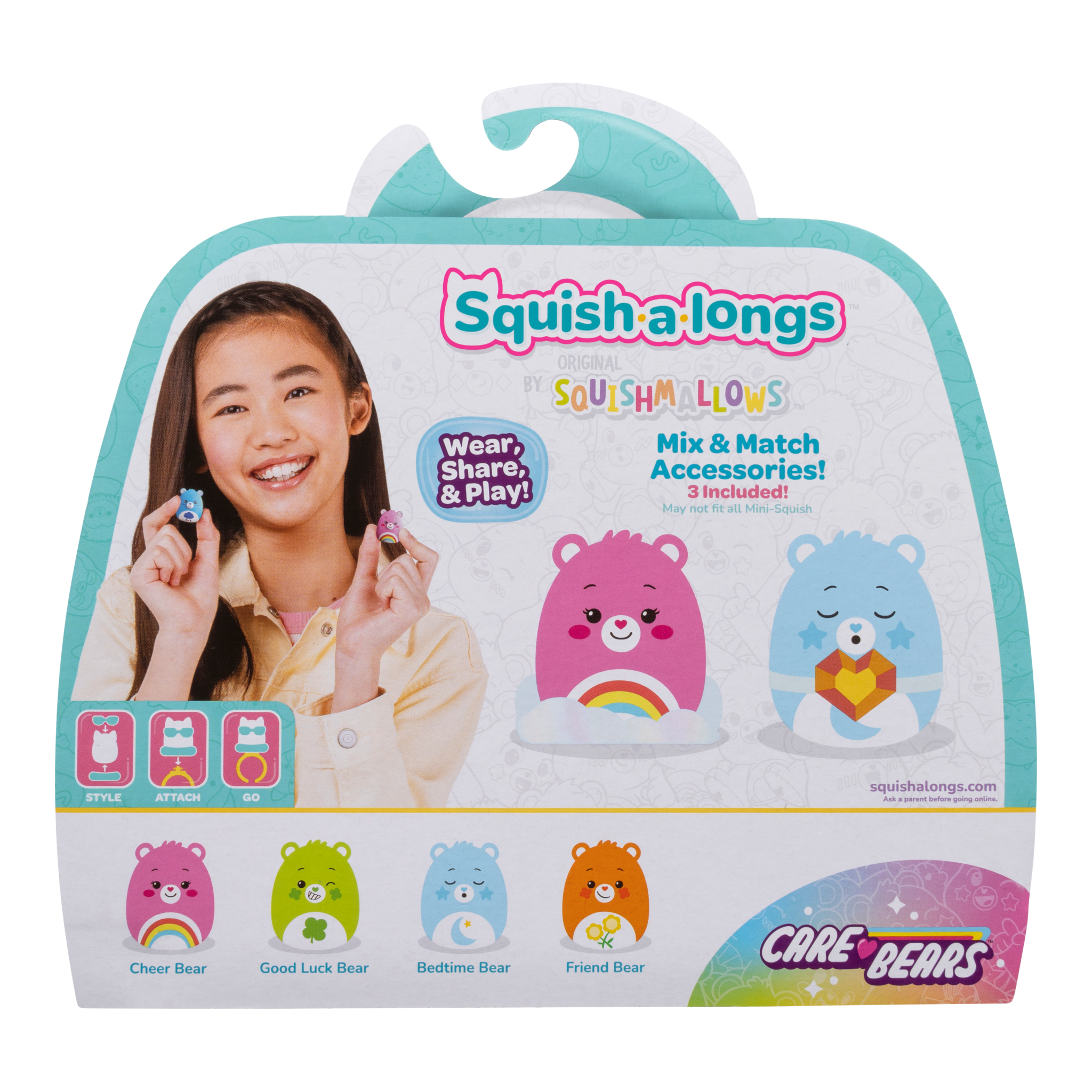 Squishmallows Squish-a-longs Care Bears Mini-Squish 4-Pack Series 1 Style 1