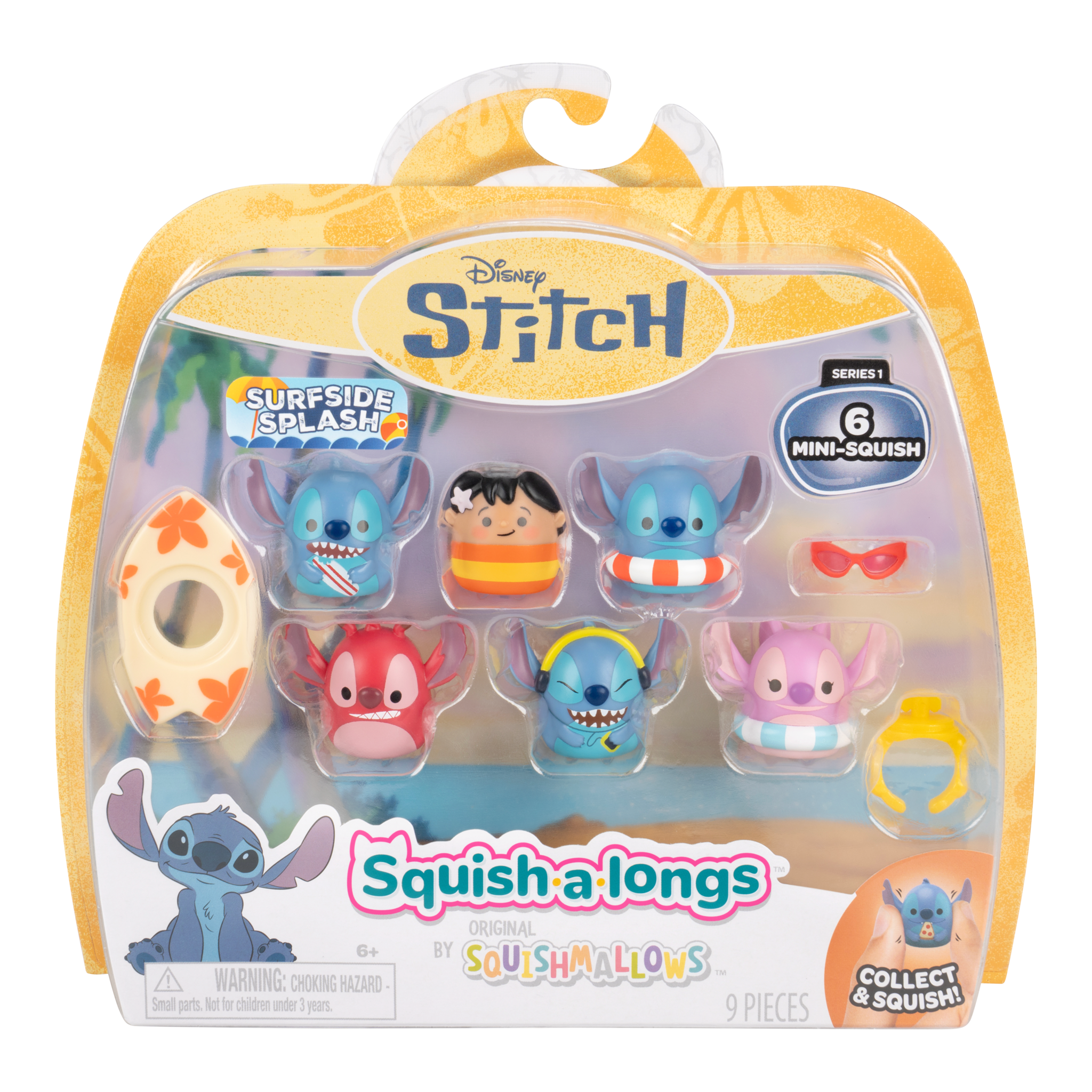 Squish-a-longs Disney Stitch Mini-Squish 6-Pack Style 1 Wave 1