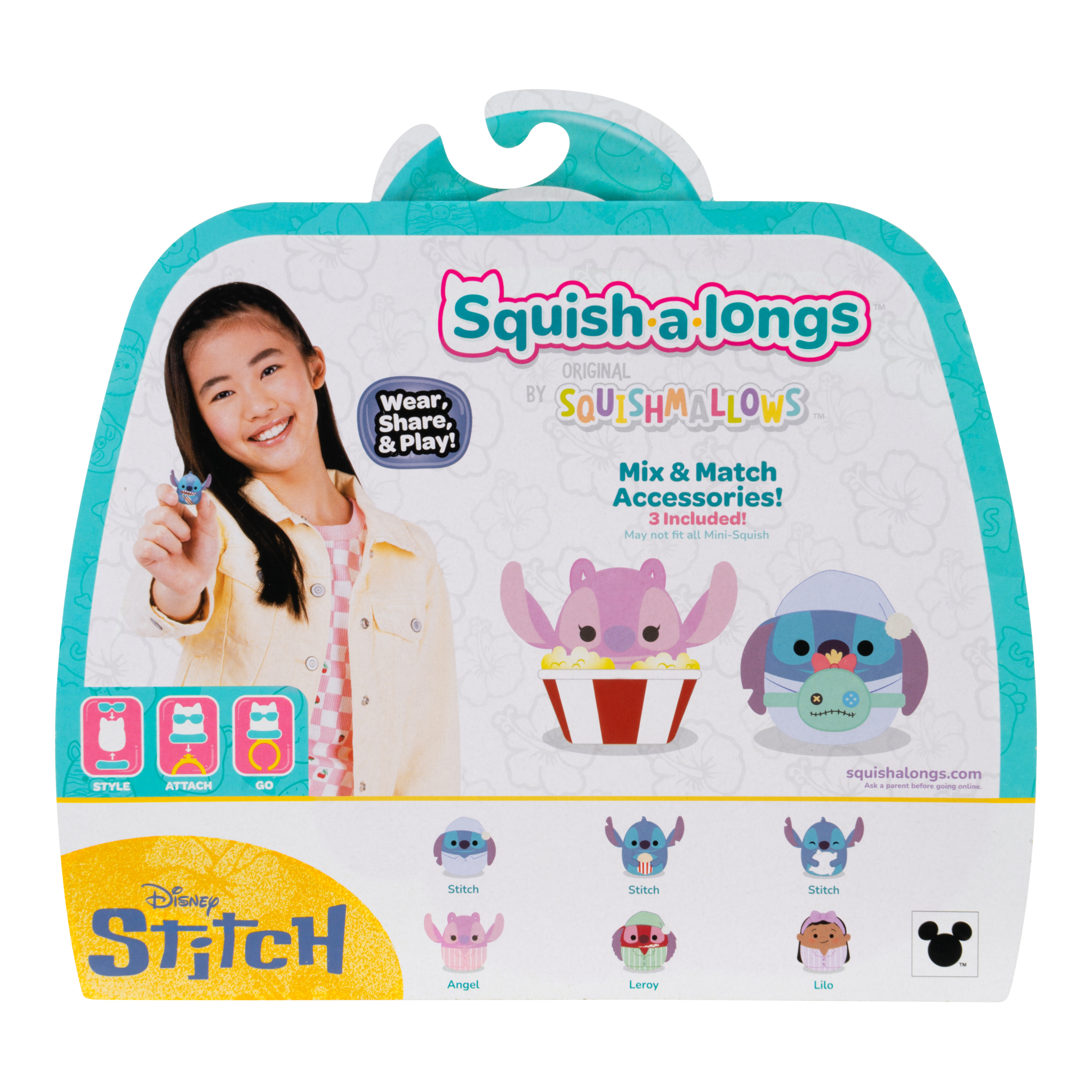 Disney Stitch Squish-a-longs 6-Figure Pack – Style 2