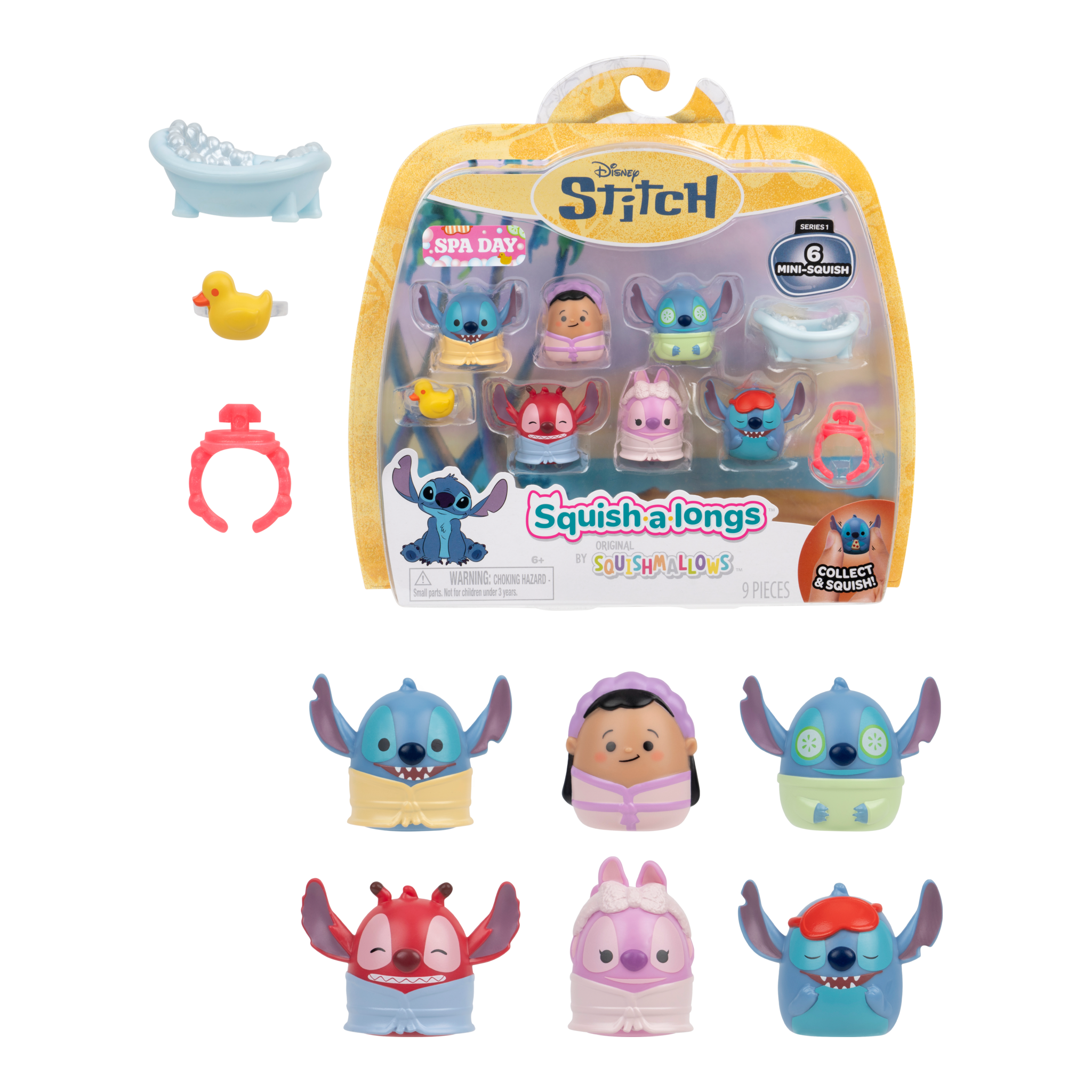 Squishmallows Disney Stitch Squish-a-longs Mini-Squish 6-Pack Style 3 Wave 1