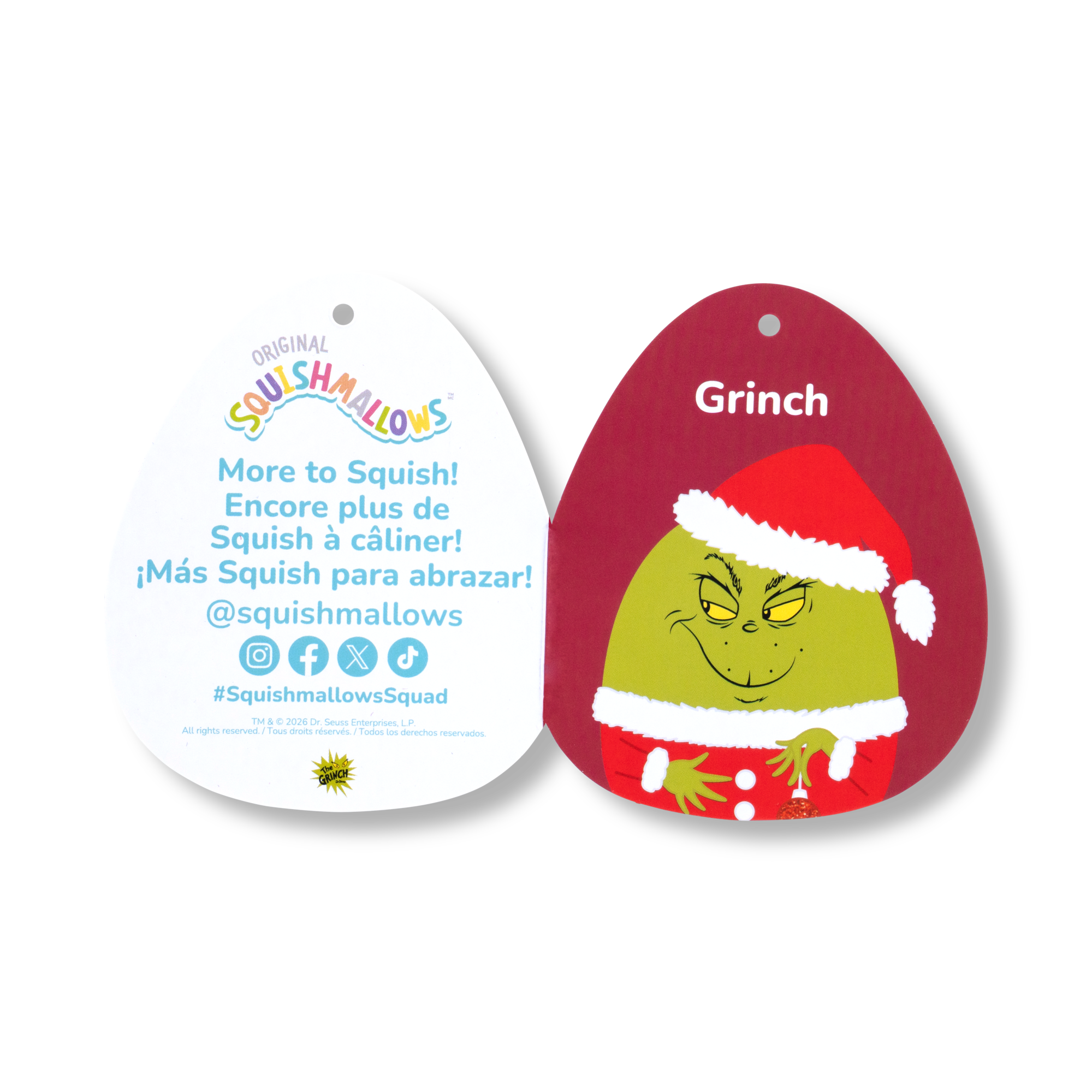 Squishmallows The Grinch in Santa Hat 8-Inch Plush