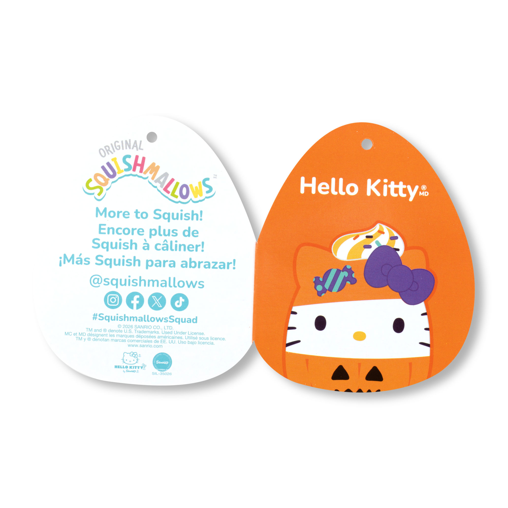 Squishmallows 8-Inch Hello Kitty Halloween Pumpkin Plush