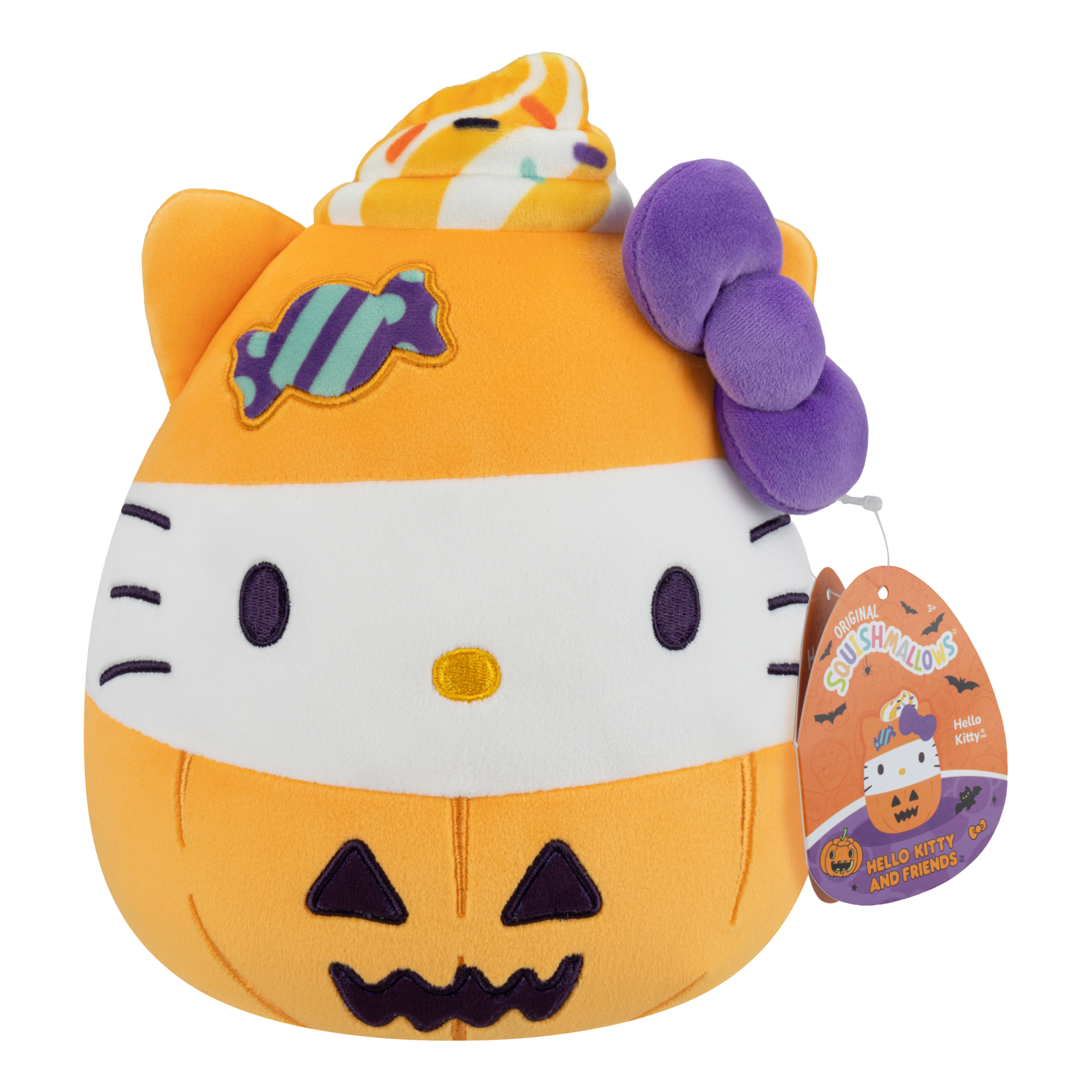 Squishmallows 8-Inch Hello Kitty Halloween Pumpkin Plush