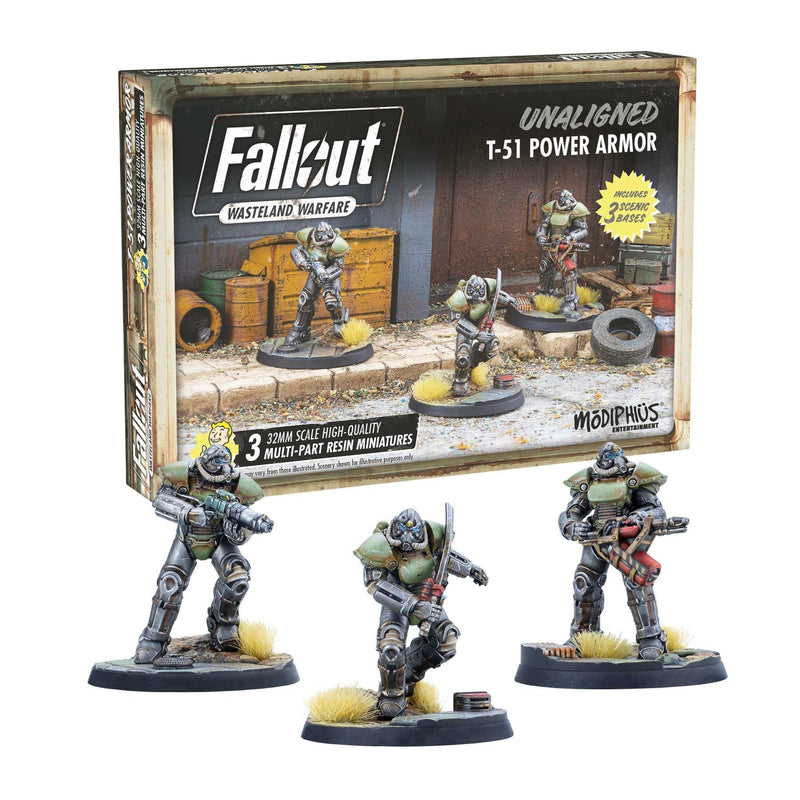 Fallout: Wasteland Warfare – Unaligned T-51 Power Armour Miniatures