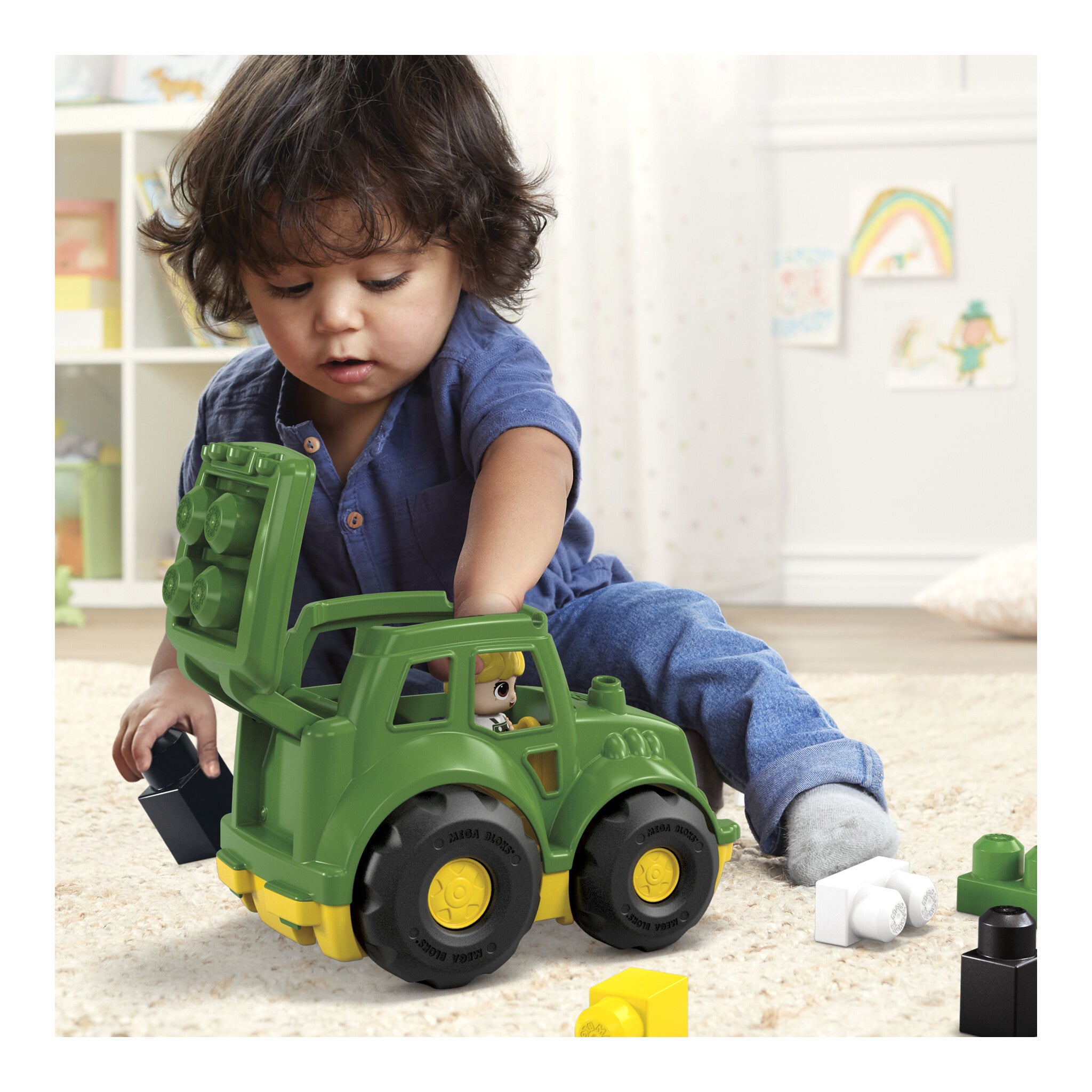 MEGA BLOKS John Deere Little Tractor Building Set