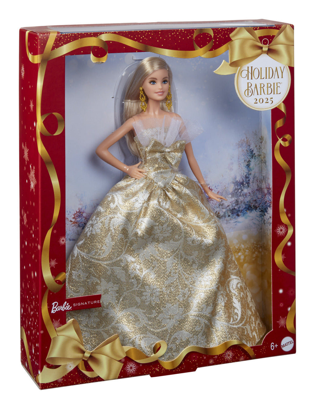Barbie Signature 2025 Holiday Doll in Gold Gown