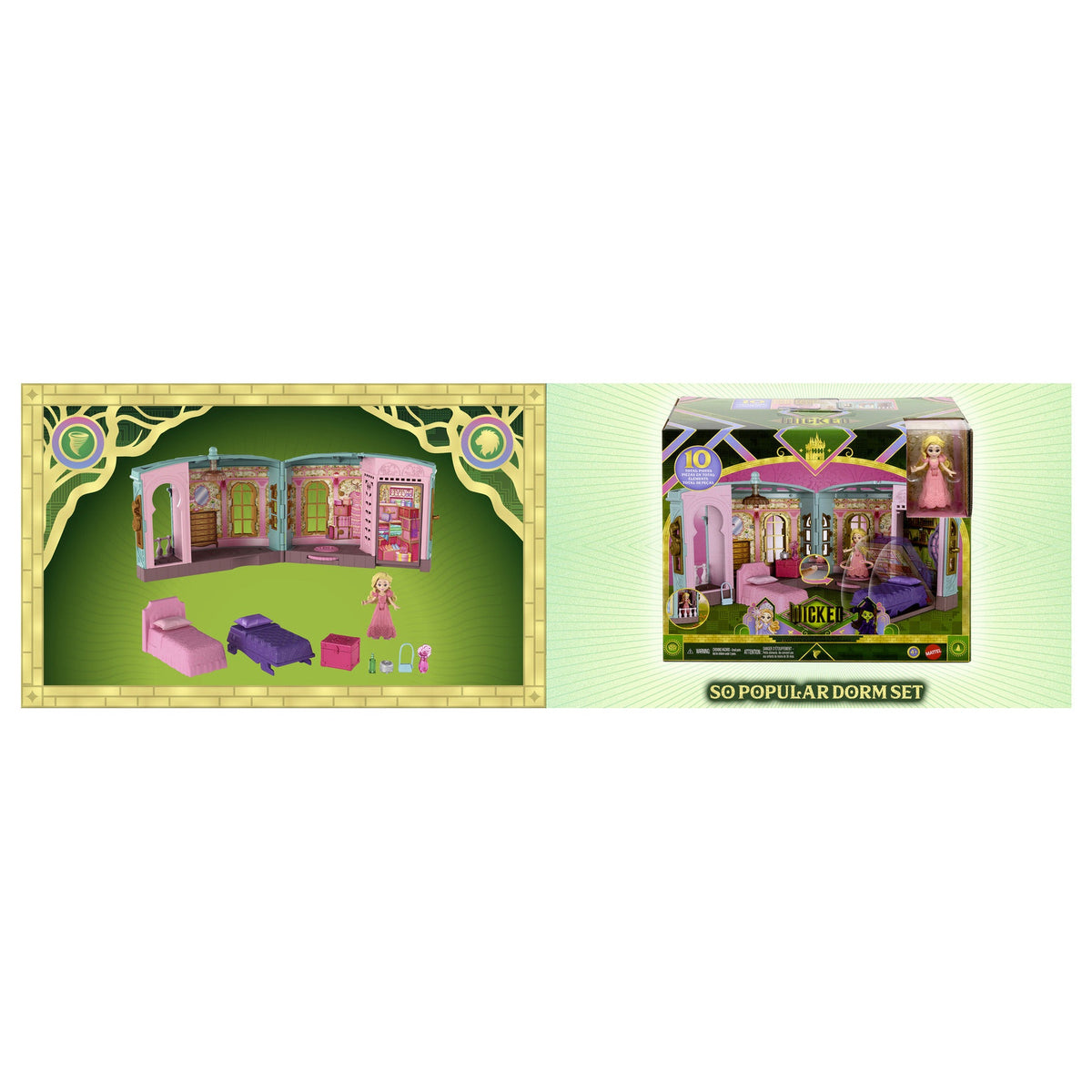 Mattel Wicked Glinda's So Popular Dorm Small Doll Playset
