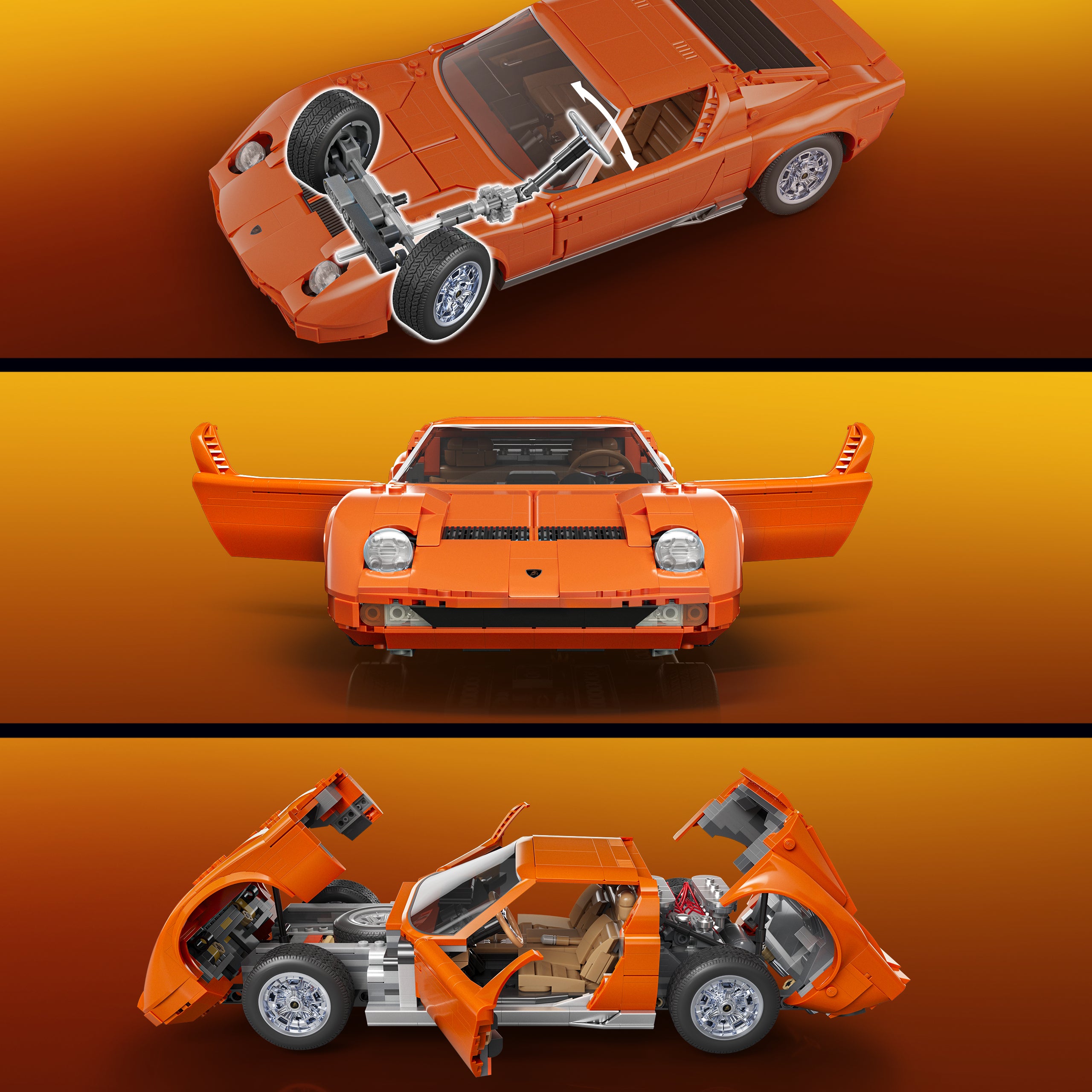 Mattel Brick Shop Hot Wheels Lamborghini Miura P400 SV Building Set