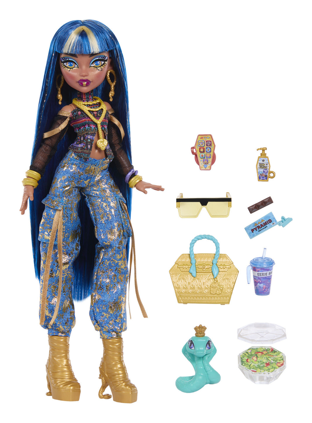 Monster High Cleo De Nile Fashion Doll with Hissette and 7 Accessories