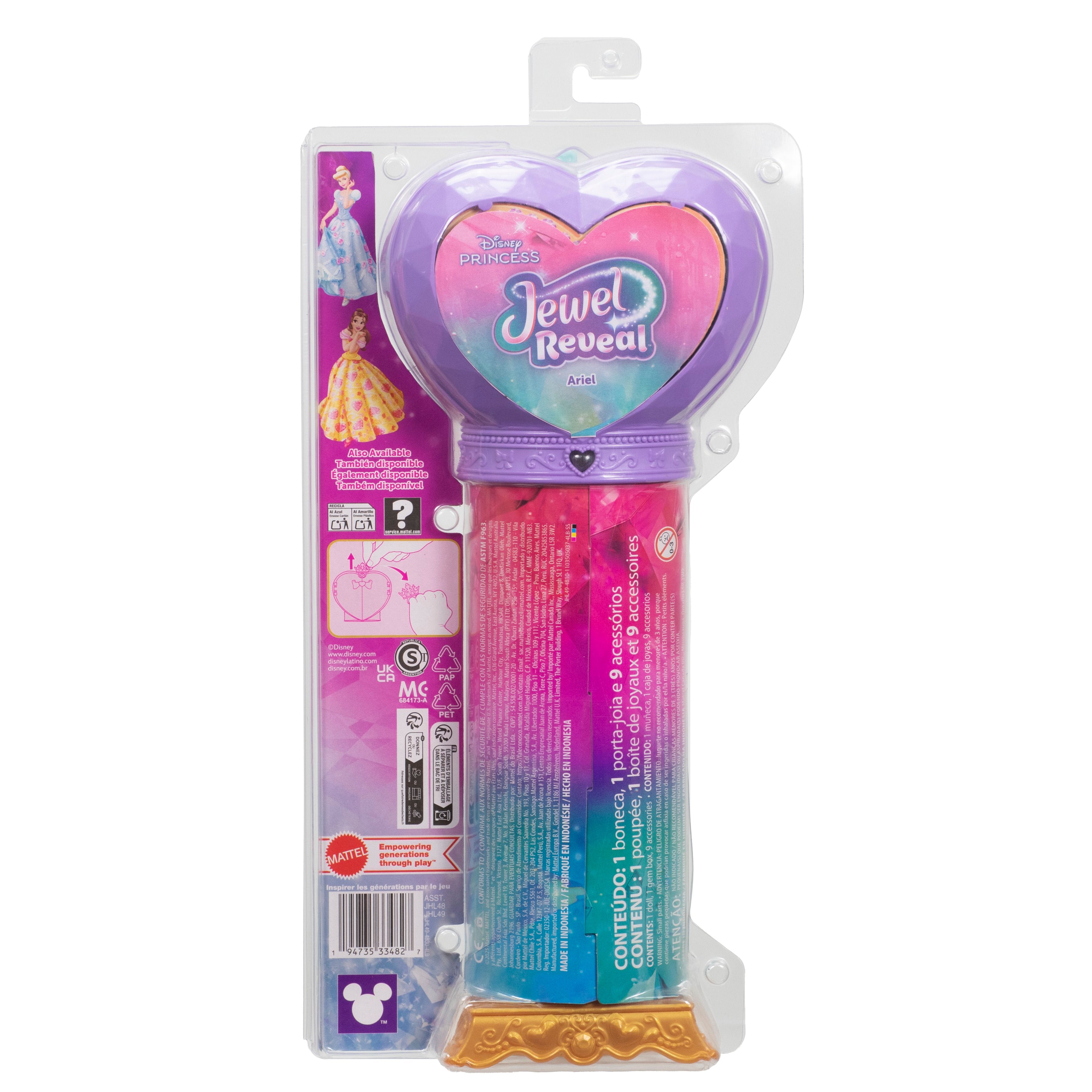 Disney Princess Jewel Reveal Ariel Doll with 8 Surprises