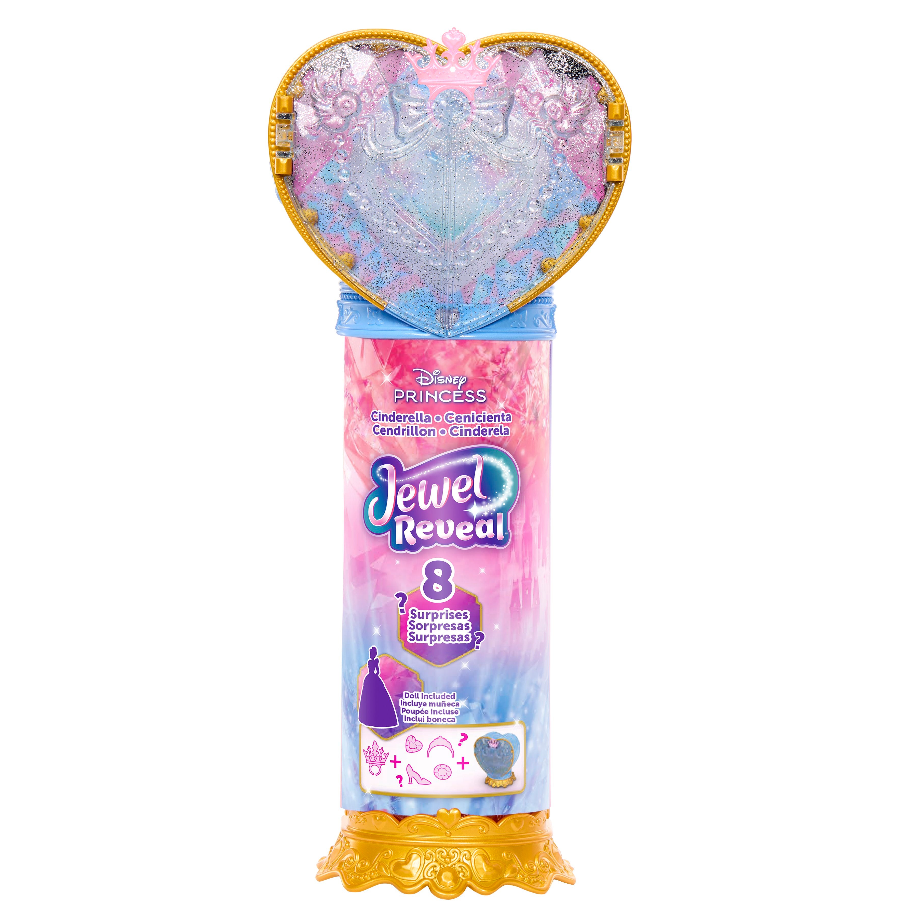 Disney Princess Jewel Reveal Cinderella Doll with 8 Surprises