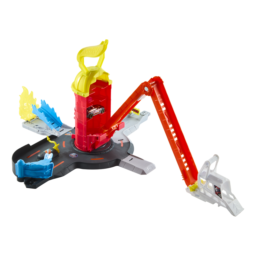Hot Wheels City Super Fire Station Rescue Playset with Fire Truck