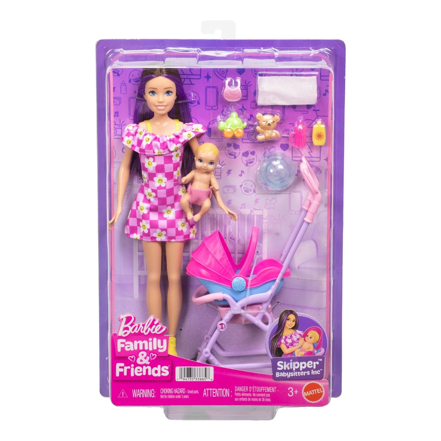 Barbie Family And Friends Stroller Playset With Premium Deluxe Accessories Suite