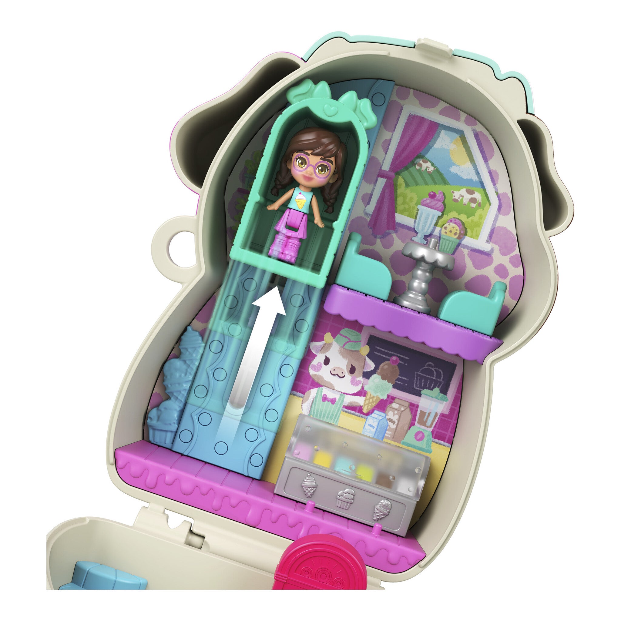 Polly Pocket Neapolitan Cow Core Compact Playset