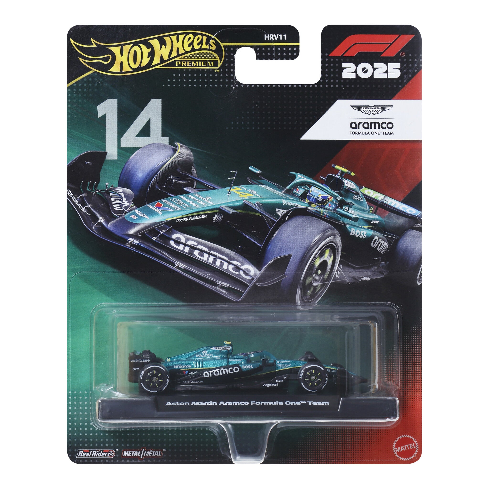 Hot Wheels Premium Formula 1 Aston Martin Aramco Fernando Alonso 1:64 Die-Cast Car