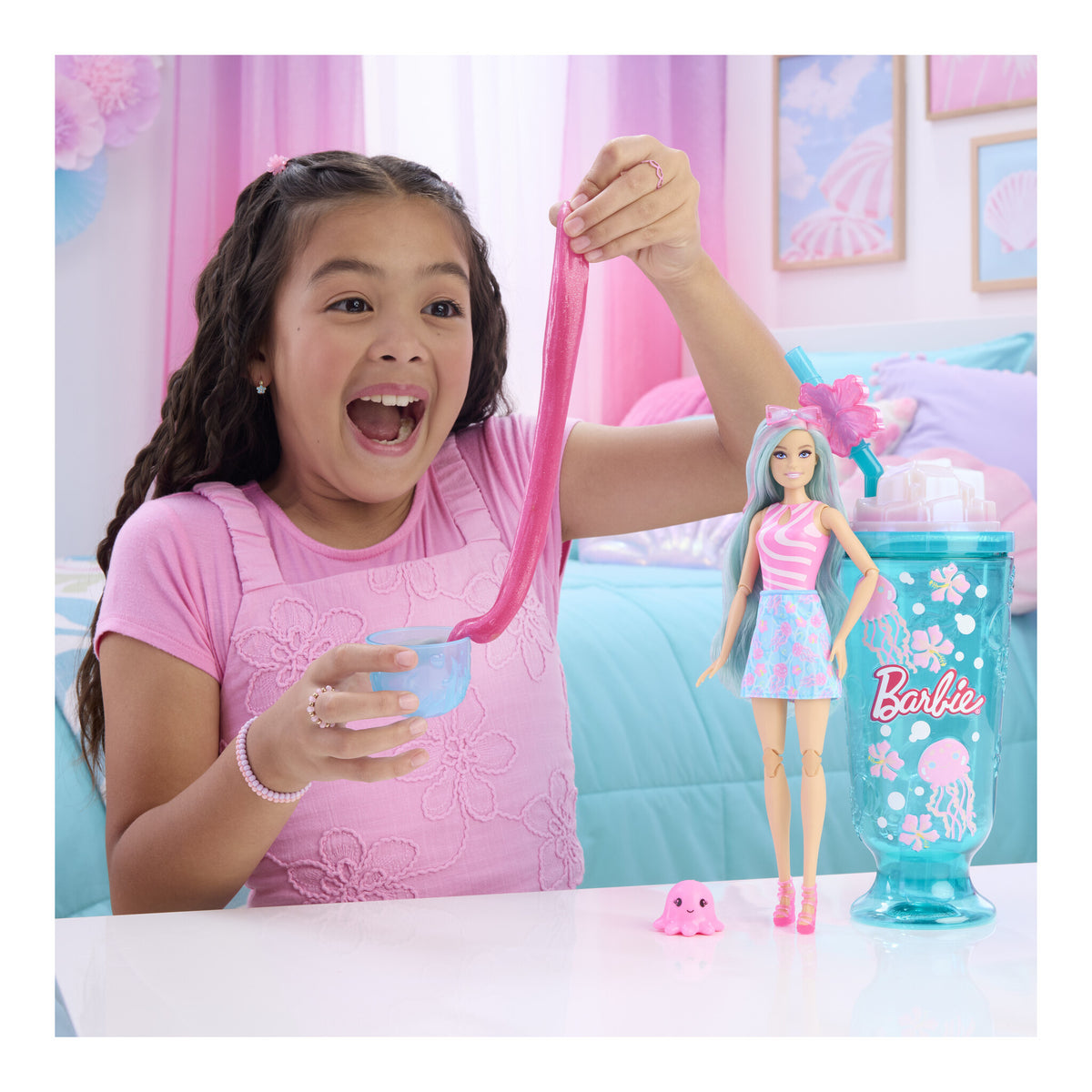 Barbie Pop Reveal Sea Slushy Jellyfish Doll with 8 Surprises