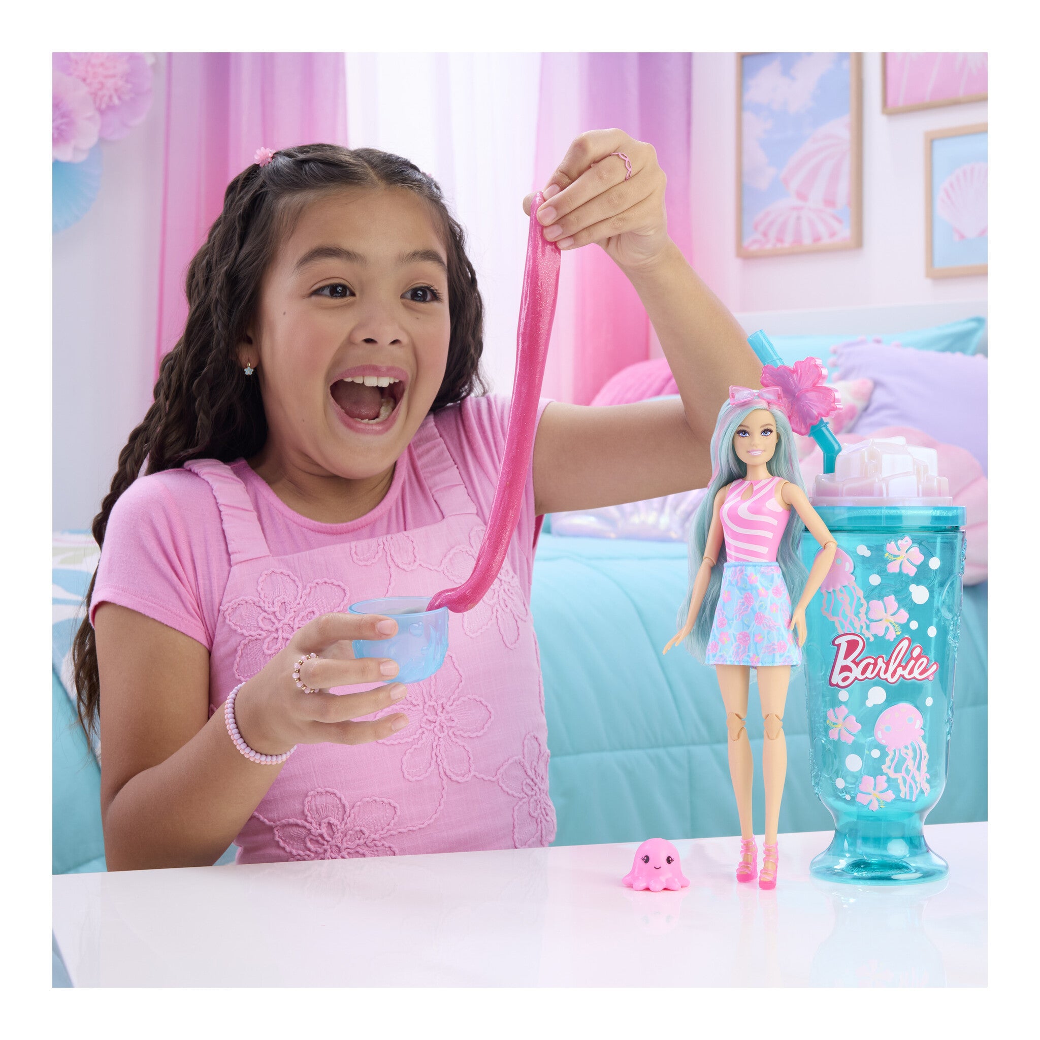 Barbie Pop Reveal Sea Slushy Jellyfish Doll with 8 Surprises