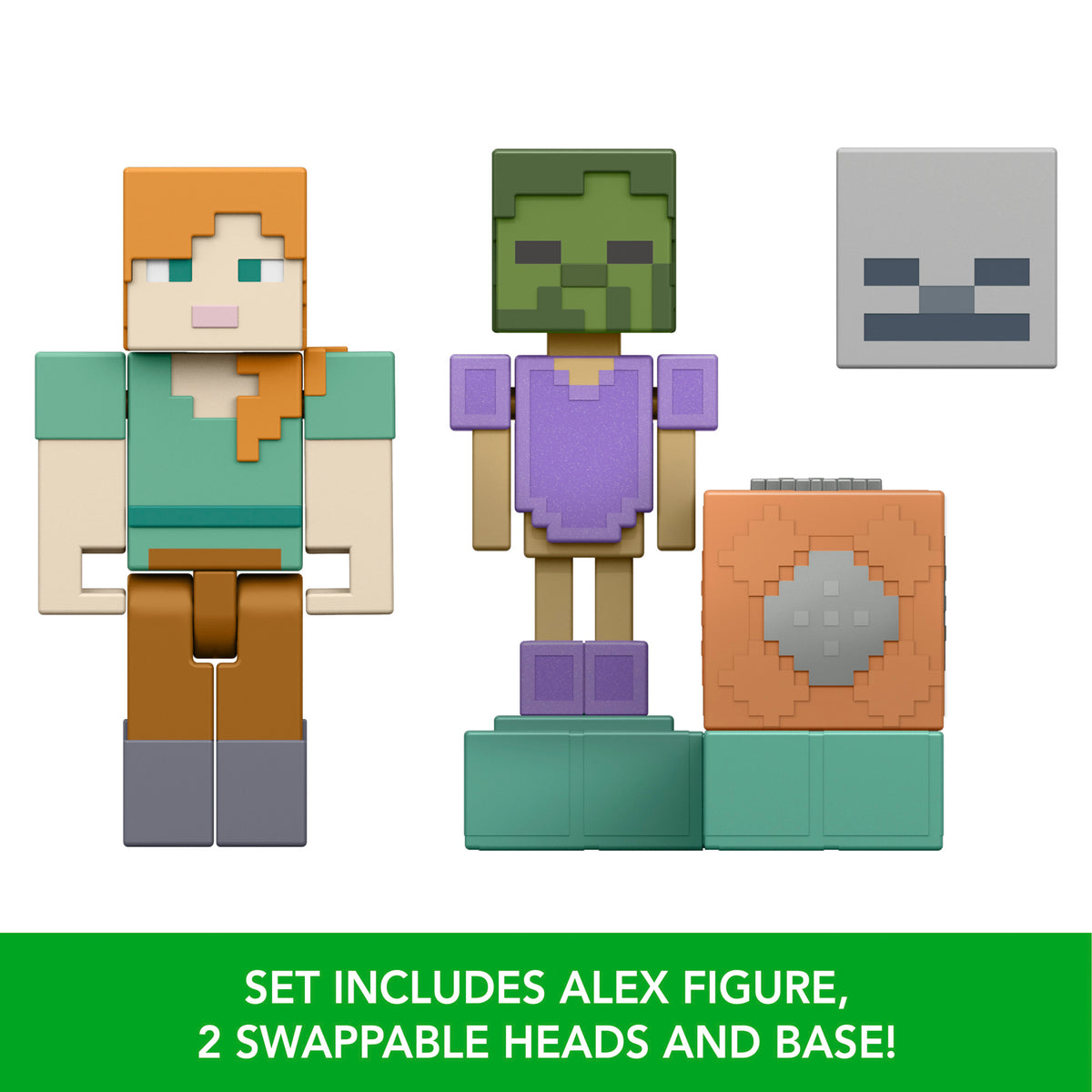 Minecraft Redstone Charged Animated Armour Stand Set with Alex Figure
