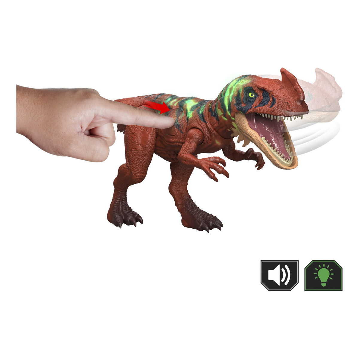 Mattel Jurassic World Wild Roar Afrovenator Dinosaur Figure