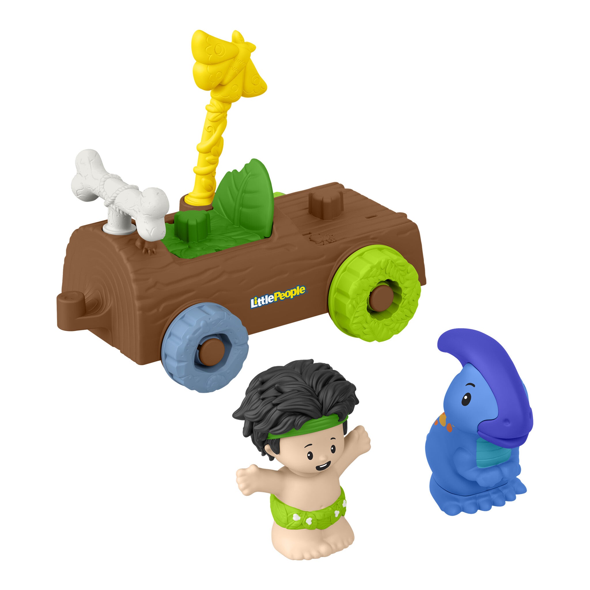 Fisher-Price Little People Dinosaur Parade Log Car with 2 Figures