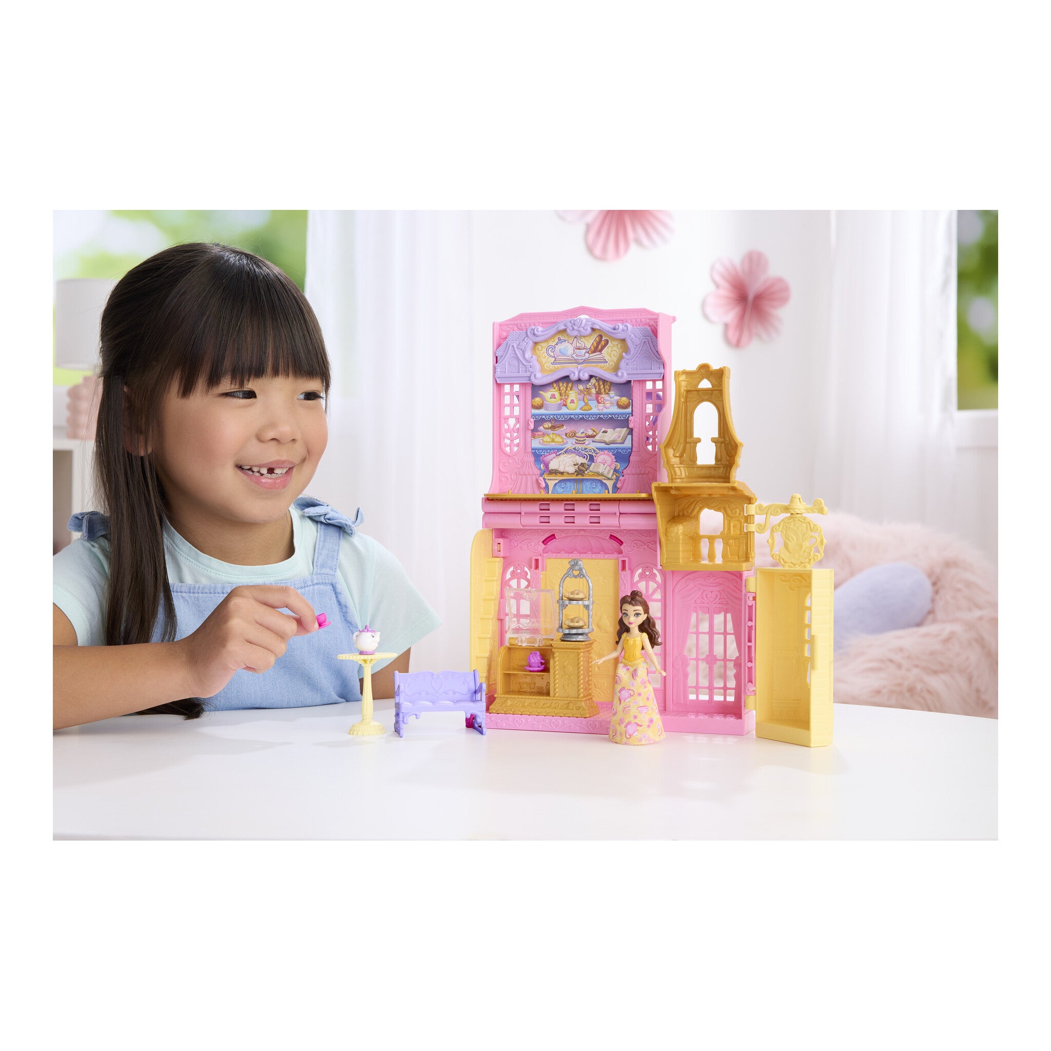 Disney Princess Belle Tea Shop Playset with Doll and Mrs. Potts