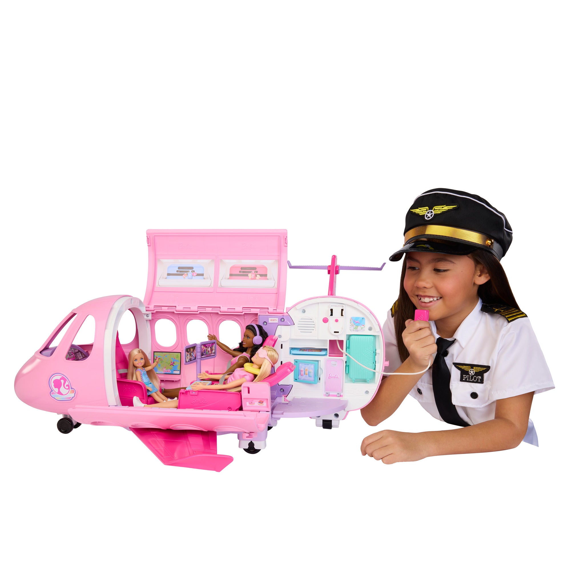 Barbie Dream Plane Playset with Sounds, Microphone & 14 Accessories