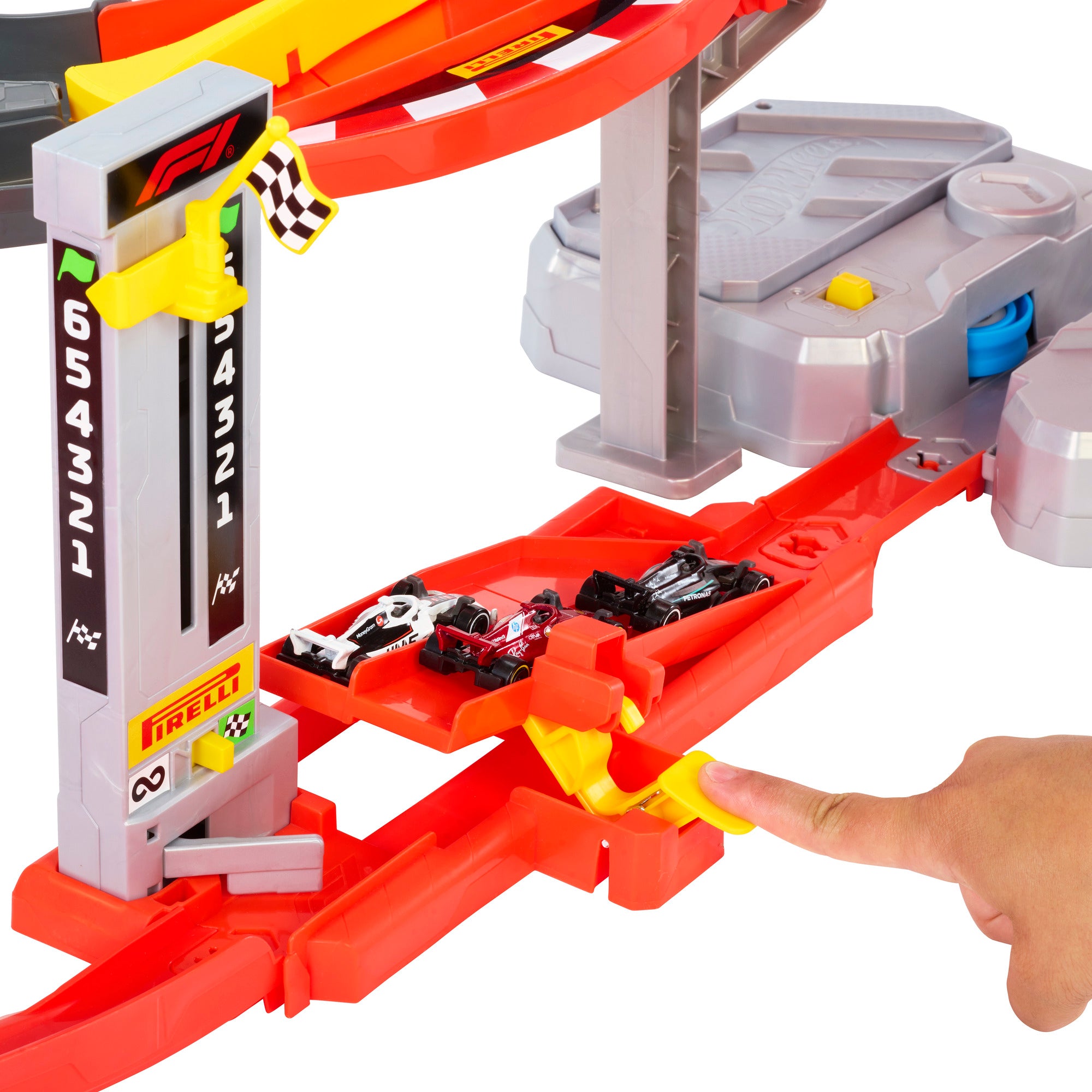 Hot Wheels Formula 1 Downhill Circuit Race Track Set with 3 Cars