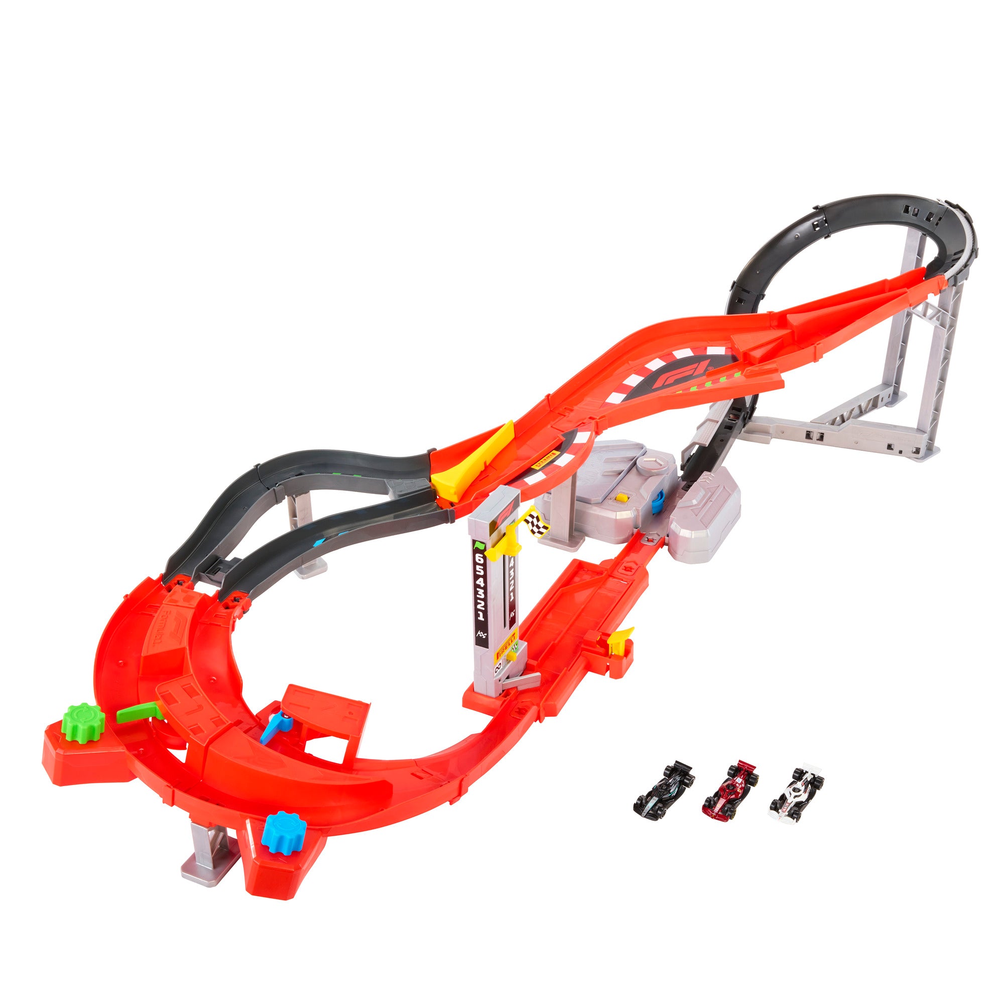 Hot Wheels Formula 1 Downhill Circuit Race Track Set with 3 Cars