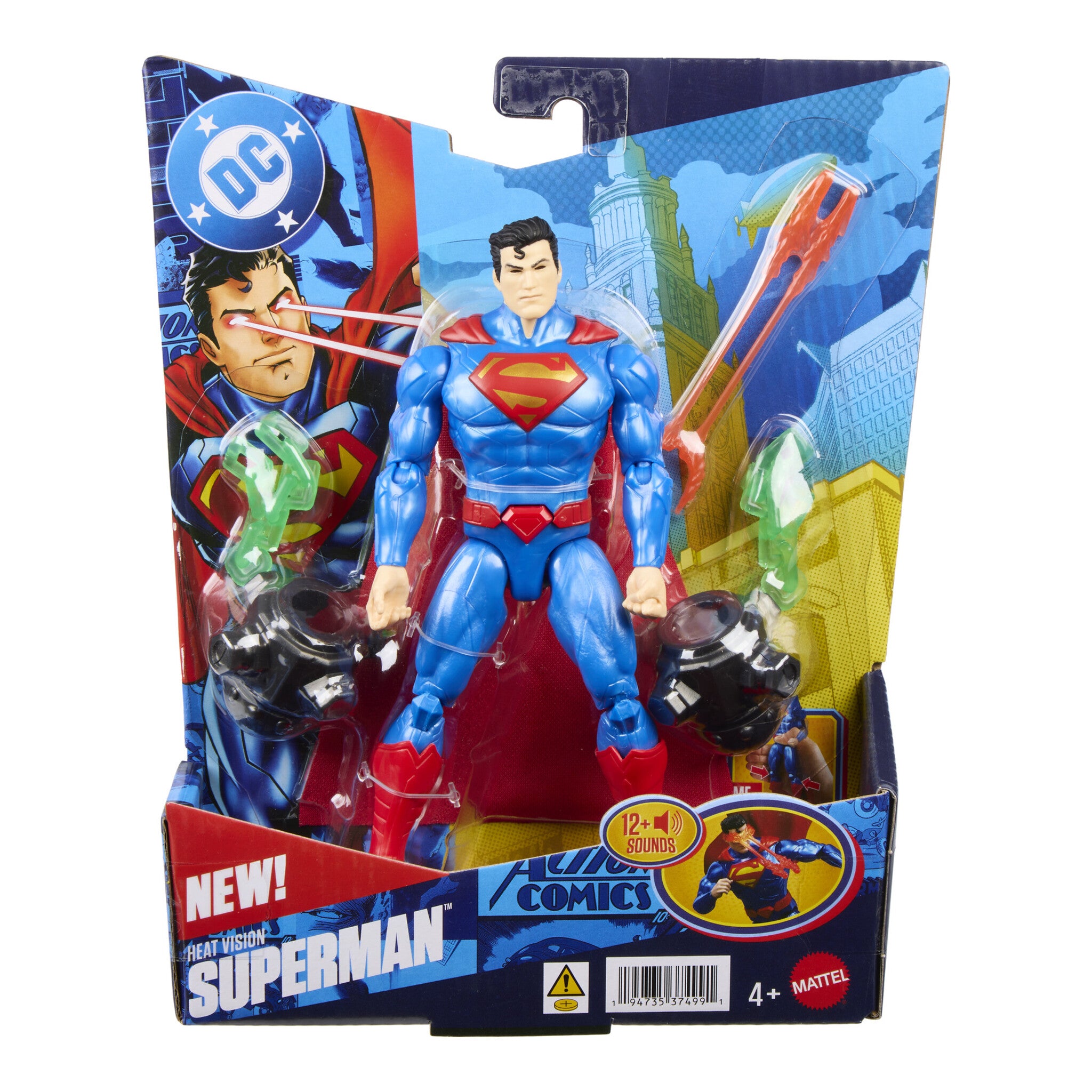 Mattel DC Premier Heat Vision Superman Action Figure with Lights and Sounds