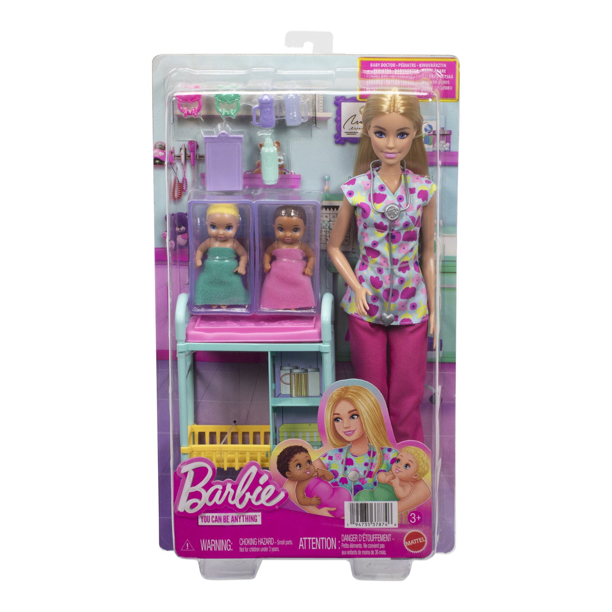 Barbie Careers Baby Doctor Playset with Blonde Doll and Twin Babies
