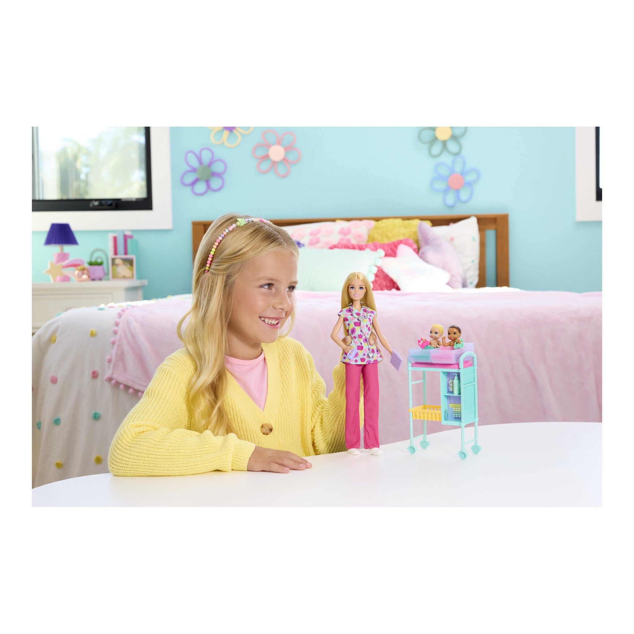 Barbie Careers Baby Doctor Playset with Blonde Doll and Twin Babies