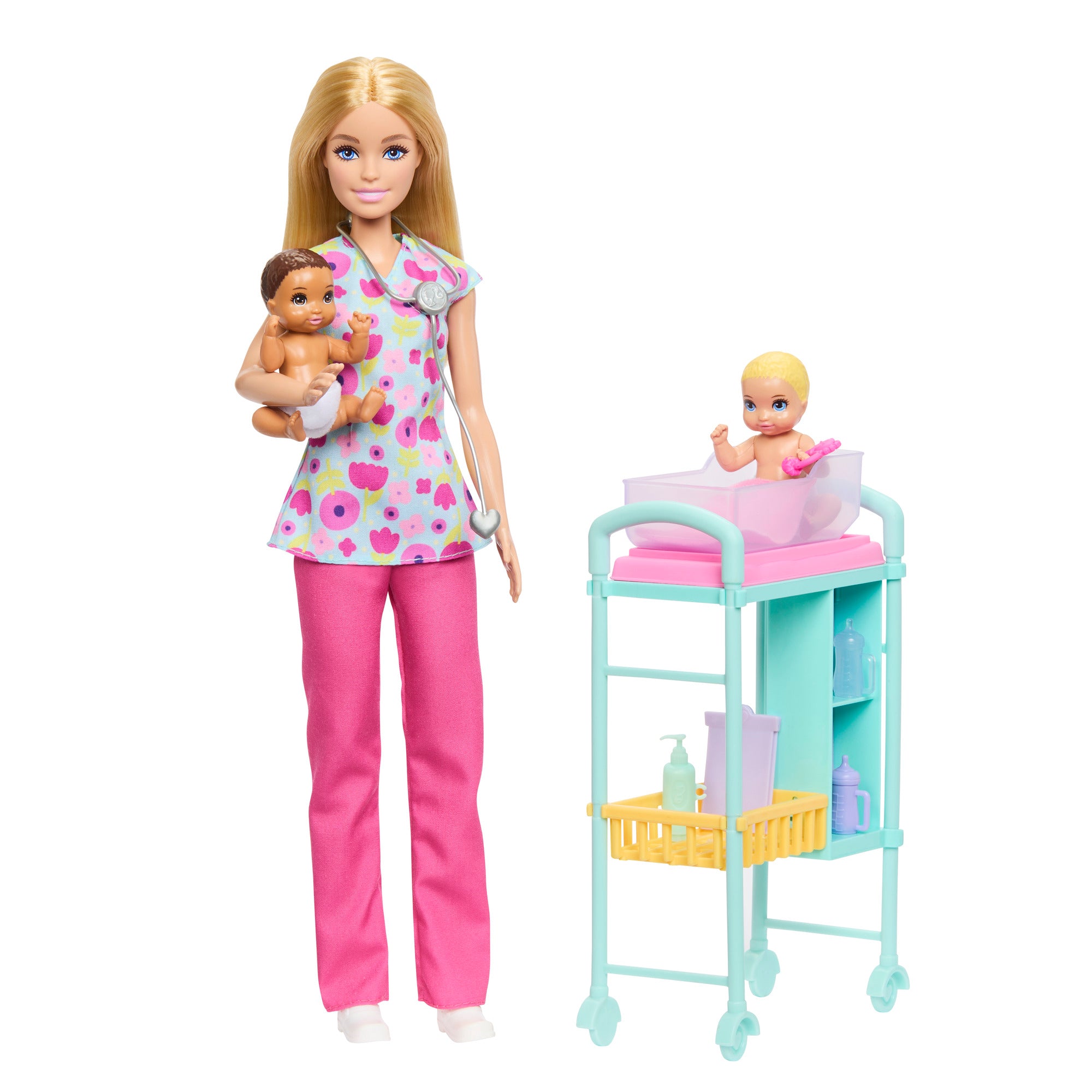 Barbie Careers Baby Doctor Playset with Blonde Doll and Twin Babies