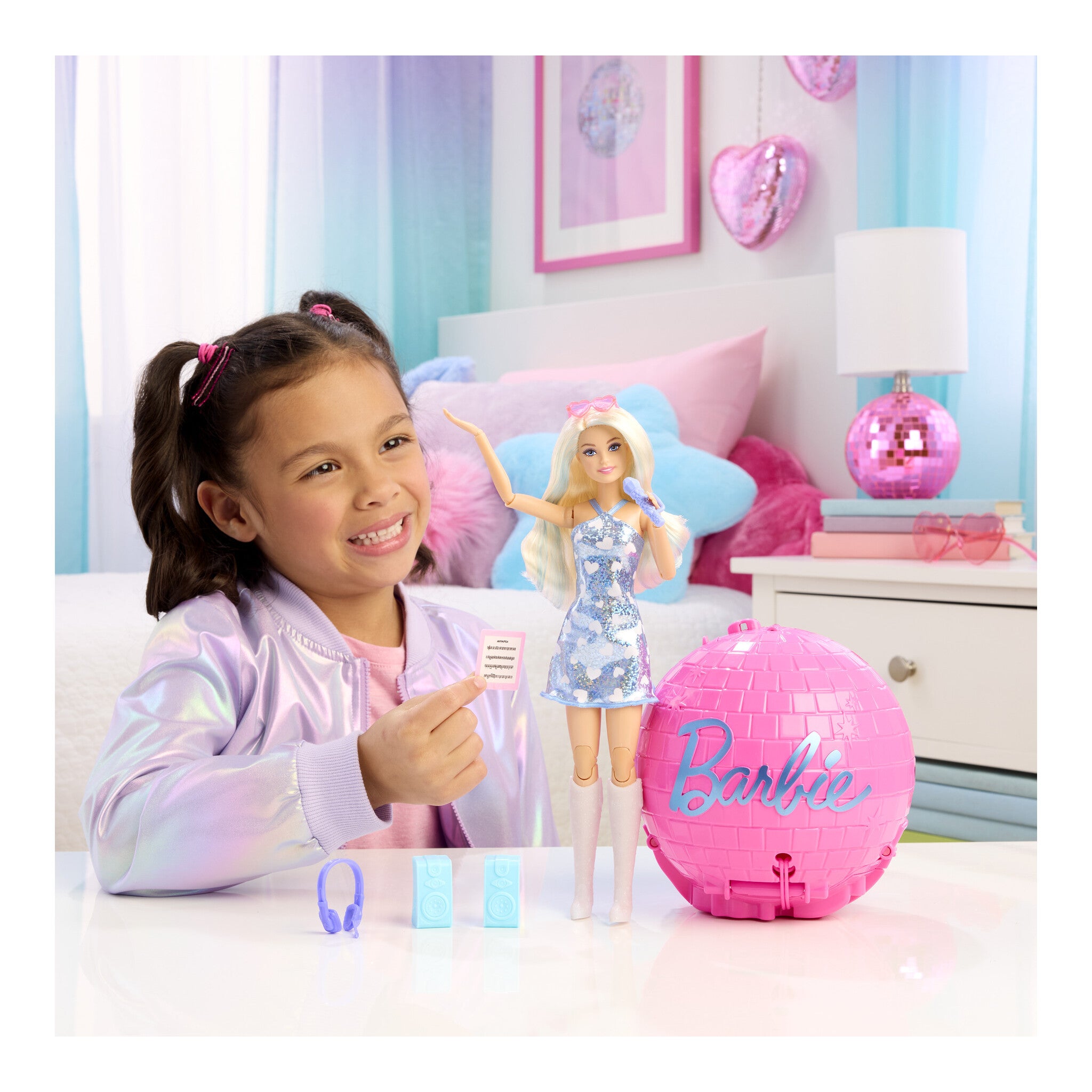 Barbie Roll and Reveal Careers Burst Ball Pop Star Doll & Accessories