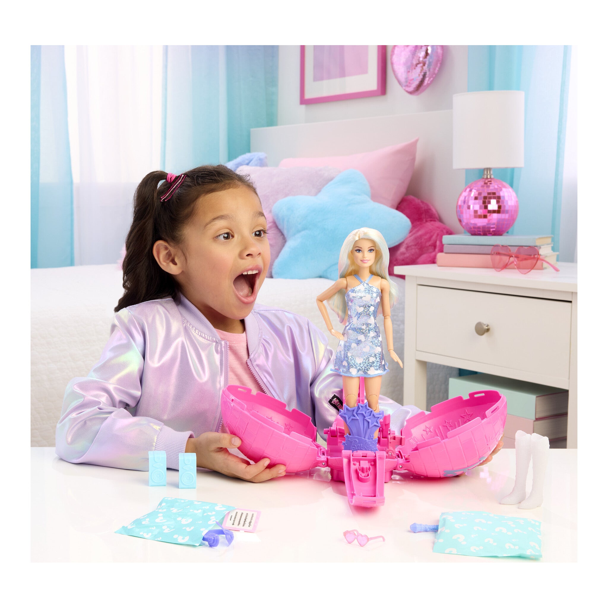 Barbie Roll and Reveal Careers Burst Ball Pop Star Doll & Accessories