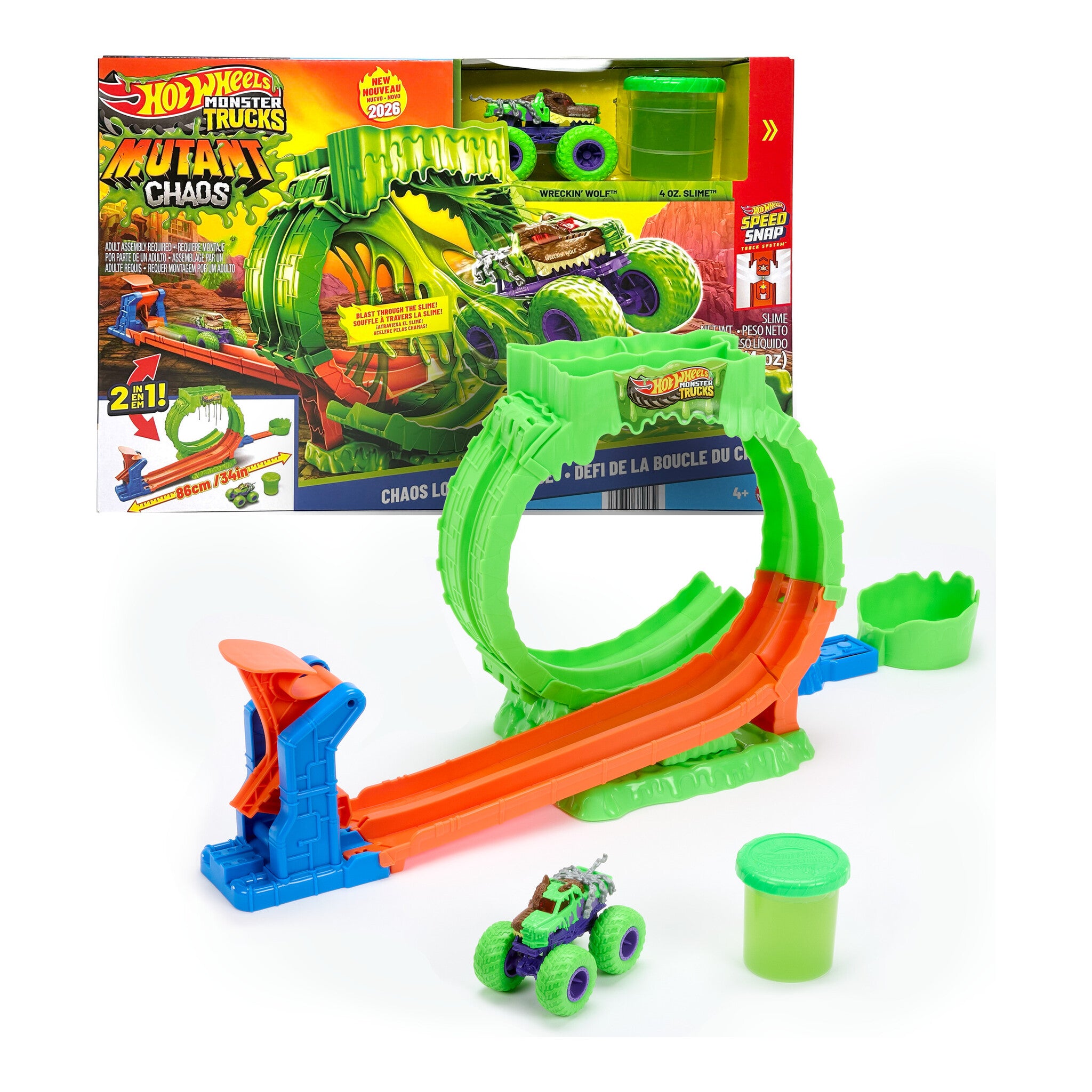 Hot Wheels Monster Trucks Mutant Chaos Chaos Loop Challenge Playset