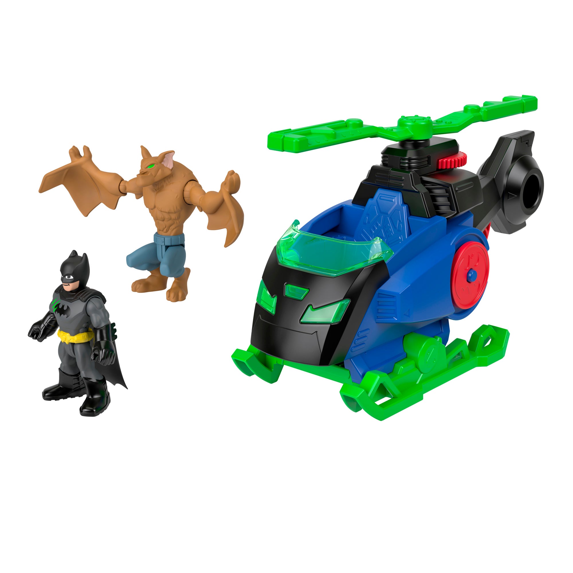 Imaginext DC Super Friends Batman Batcopter vs Man-Bat Set