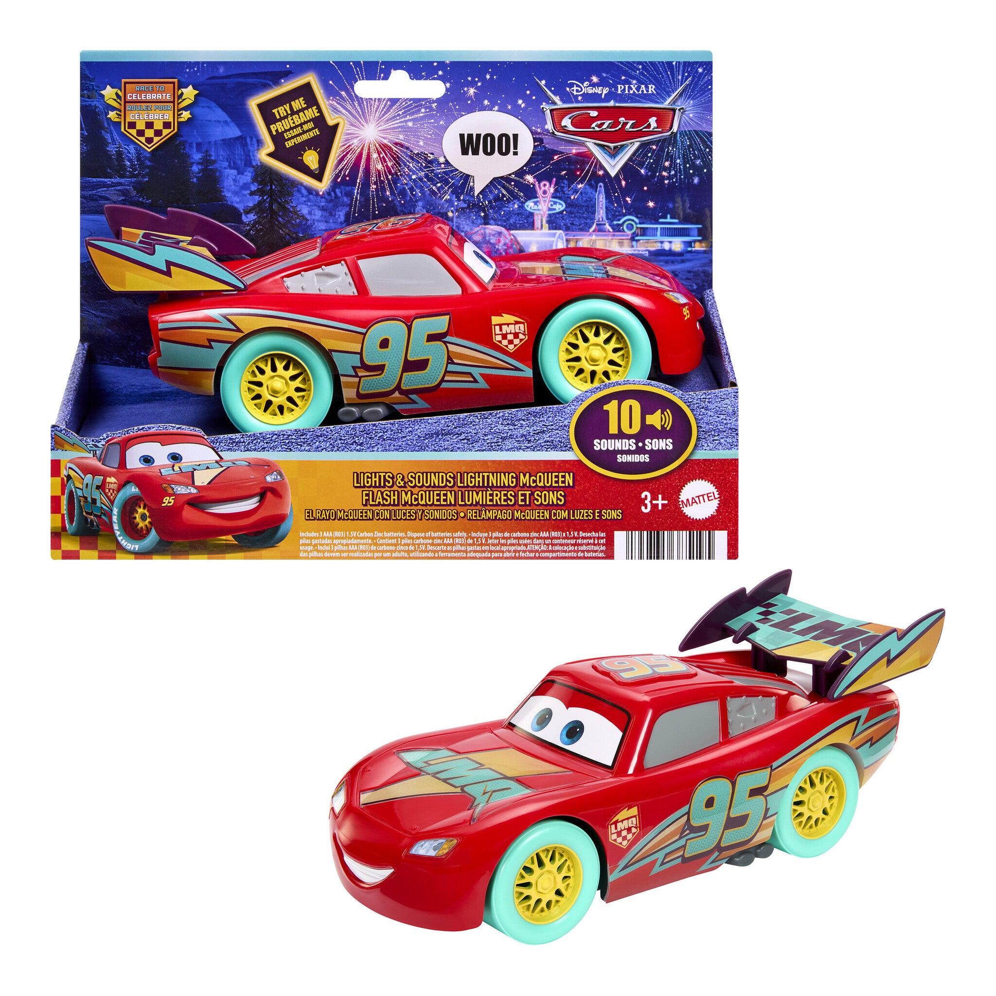 Disney Pixar Cars Race to Celebrate Lights & Sounds Lightning McQueen Vehicle